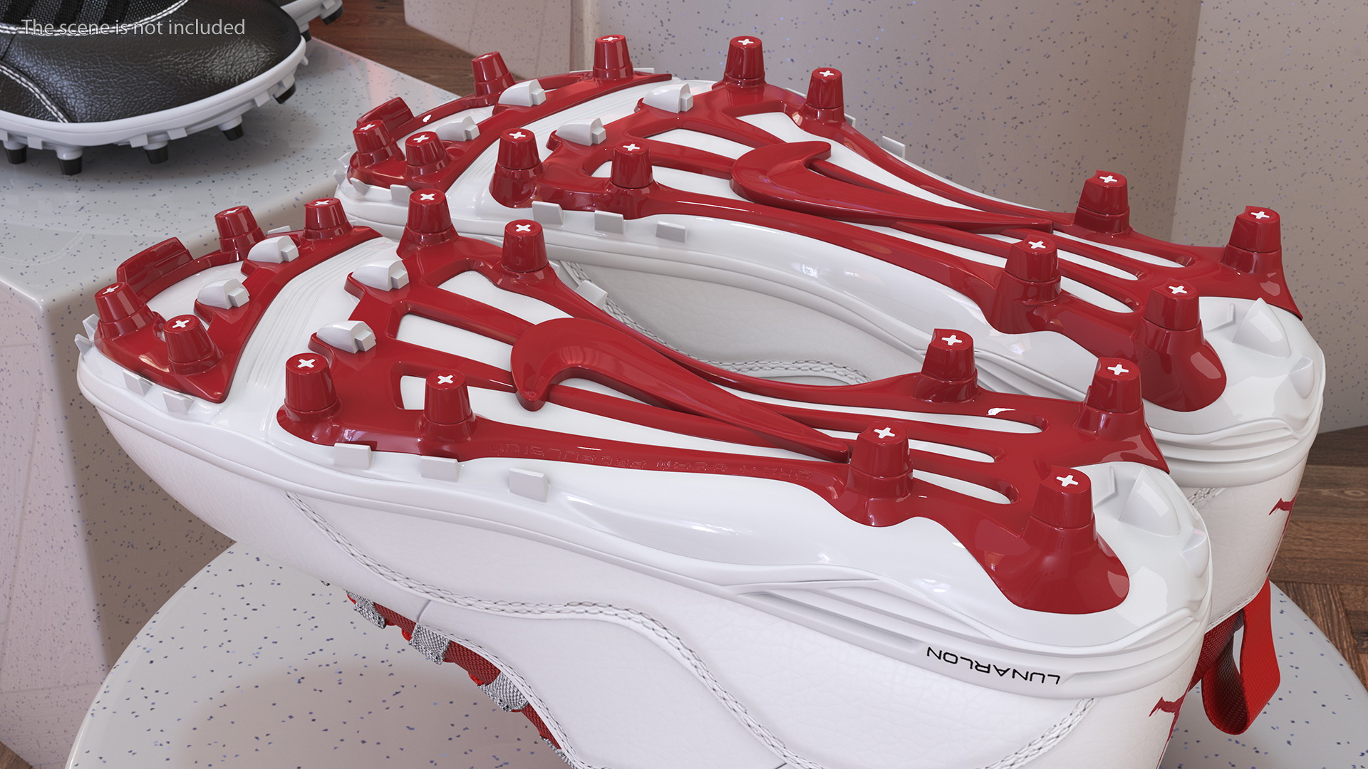 3D Air Jordan 10 Baseball Cleats Red model