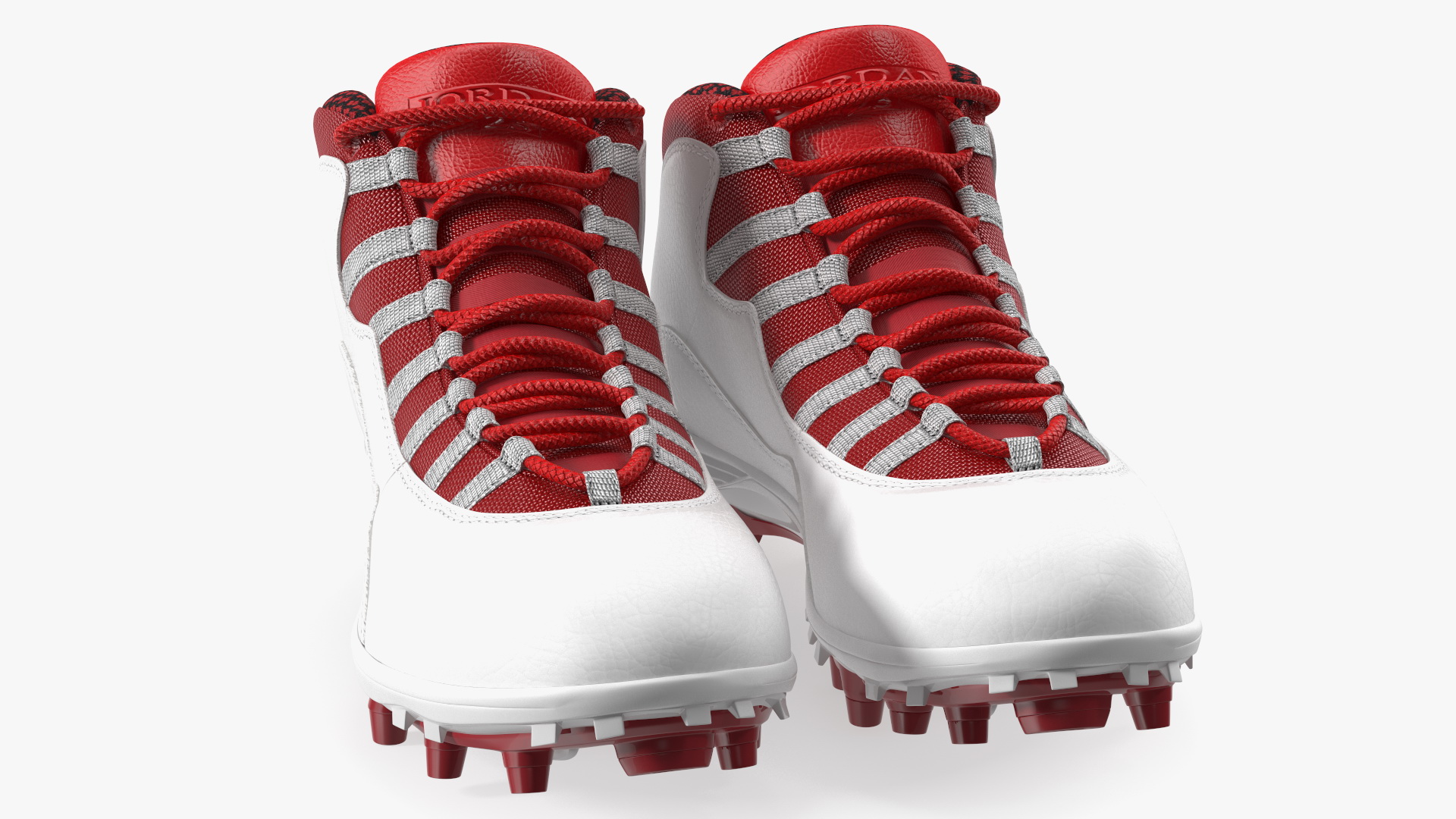 3D Air Jordan 10 Baseball Cleats Red model