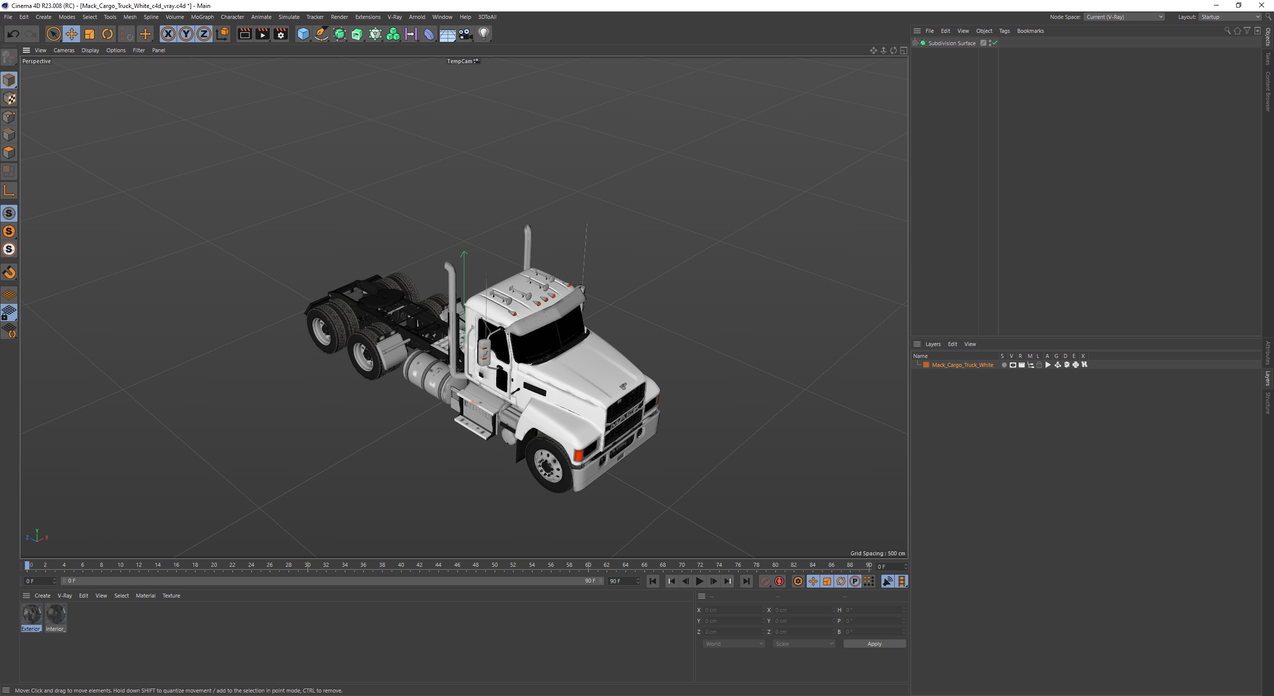 Mack Cargo Truck White 3D