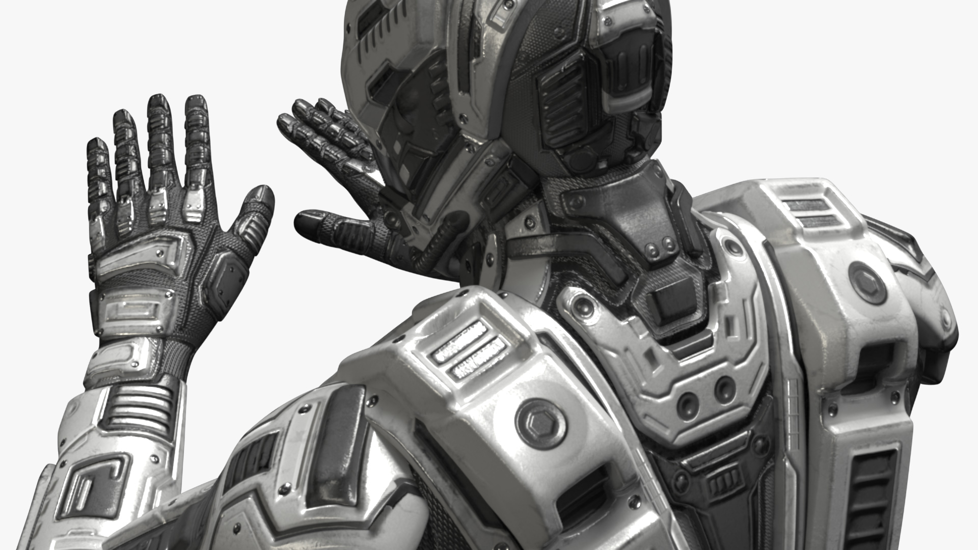 3D Futuristic Armored Soldier Character