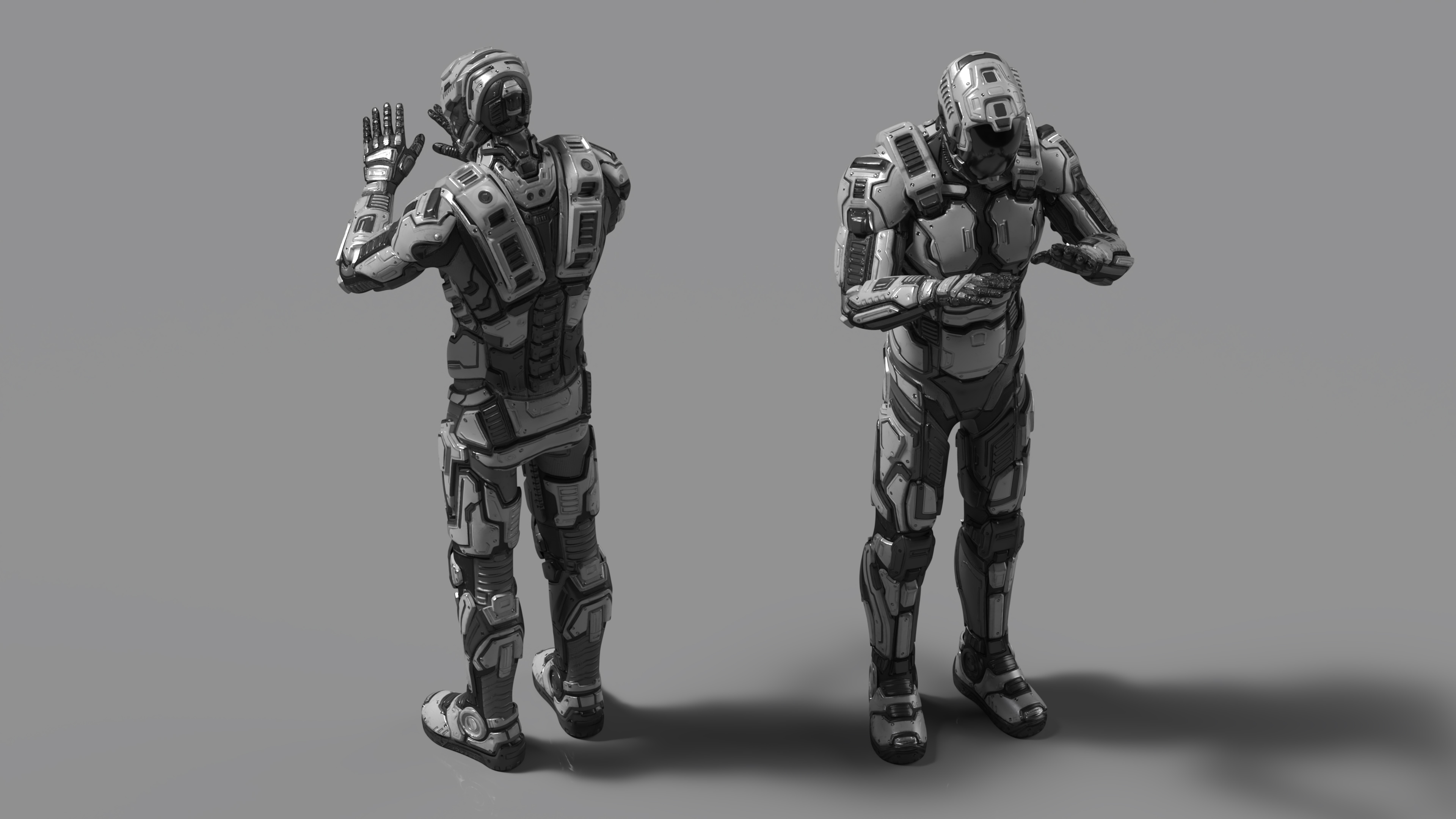 3D Futuristic Armored Soldier Character