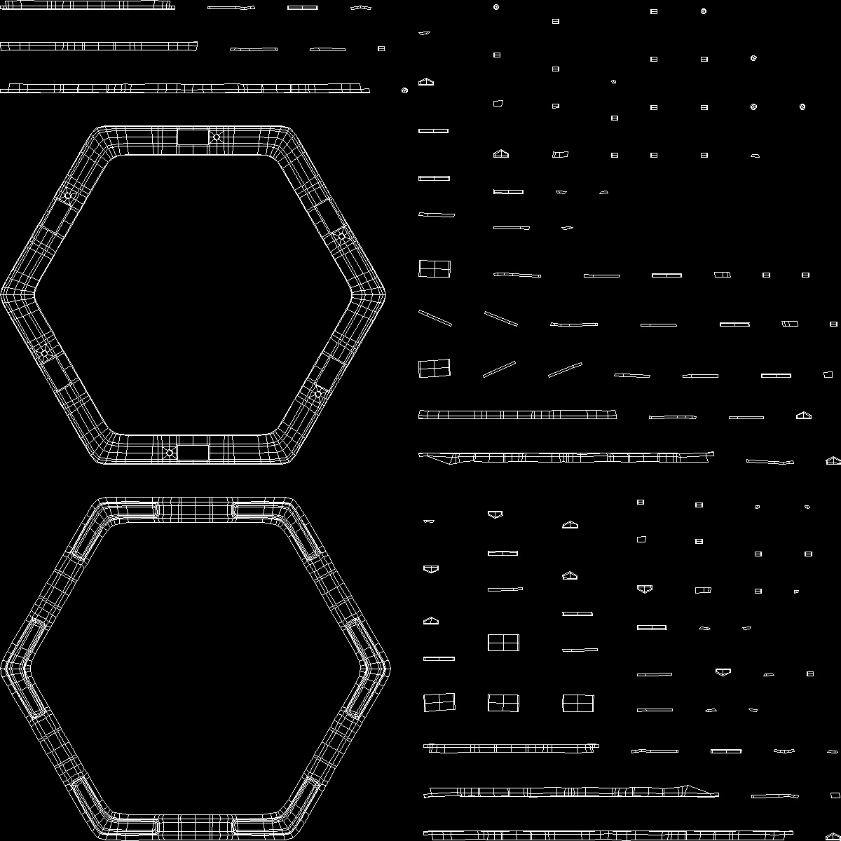 3D Magnetic Designer Colored Hexagons Set model