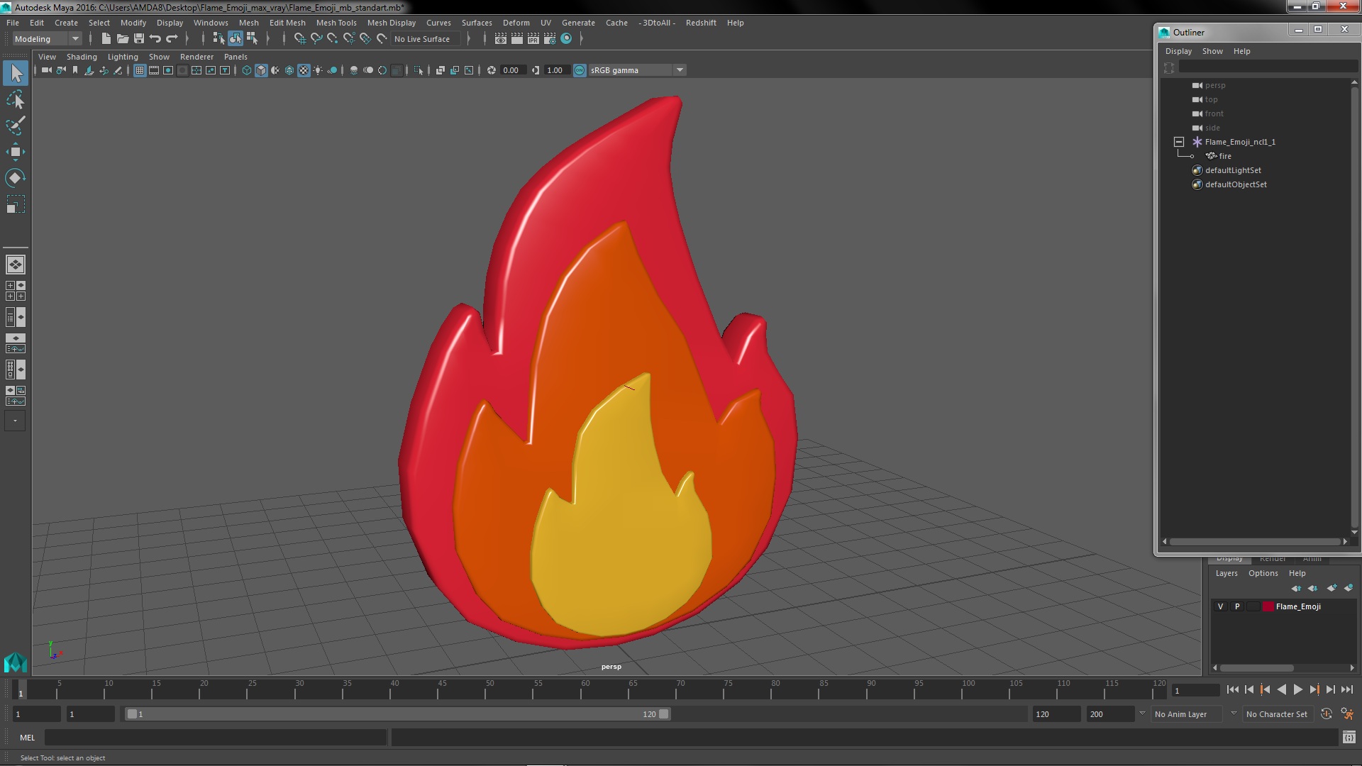 3D Flame Emoji