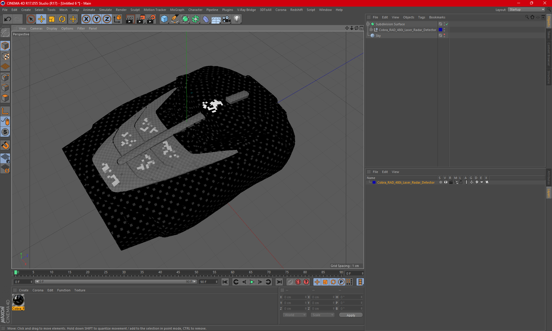 3D model Cobra RAD 480i Laser Radar Detector