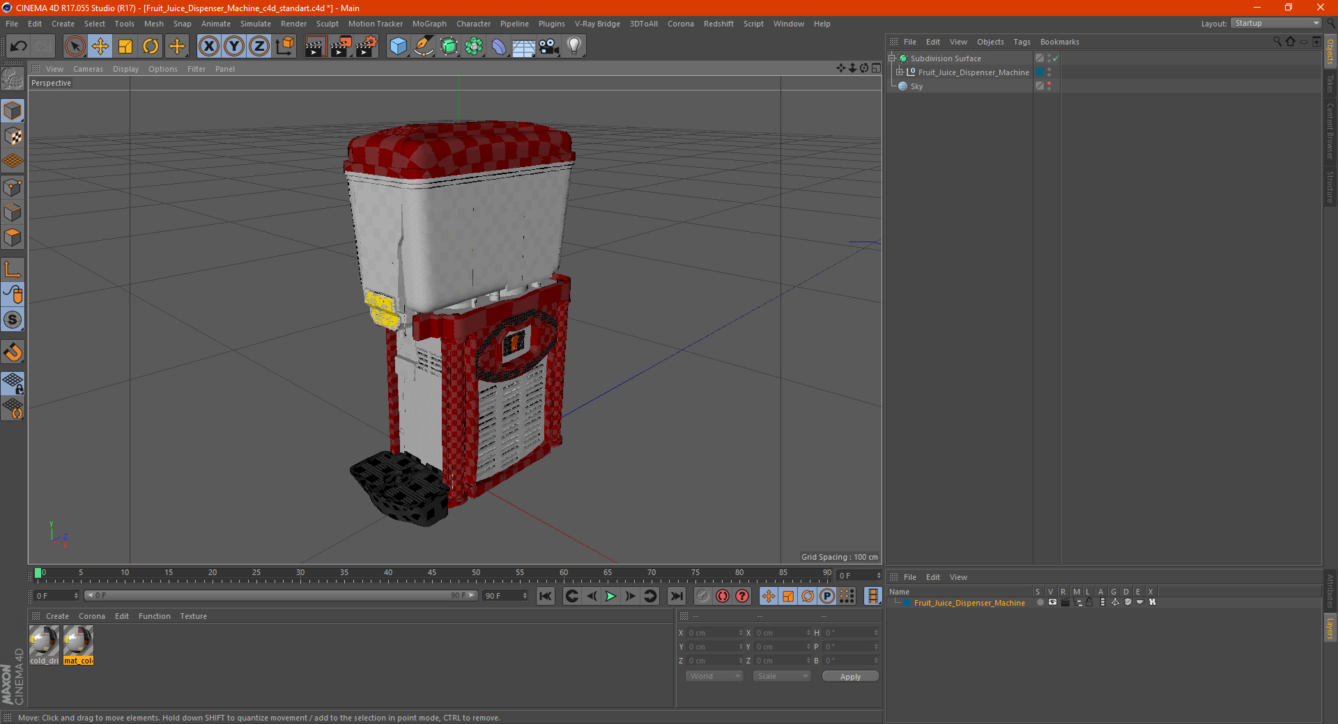 Fruit Juice Dispenser Machine 3D model