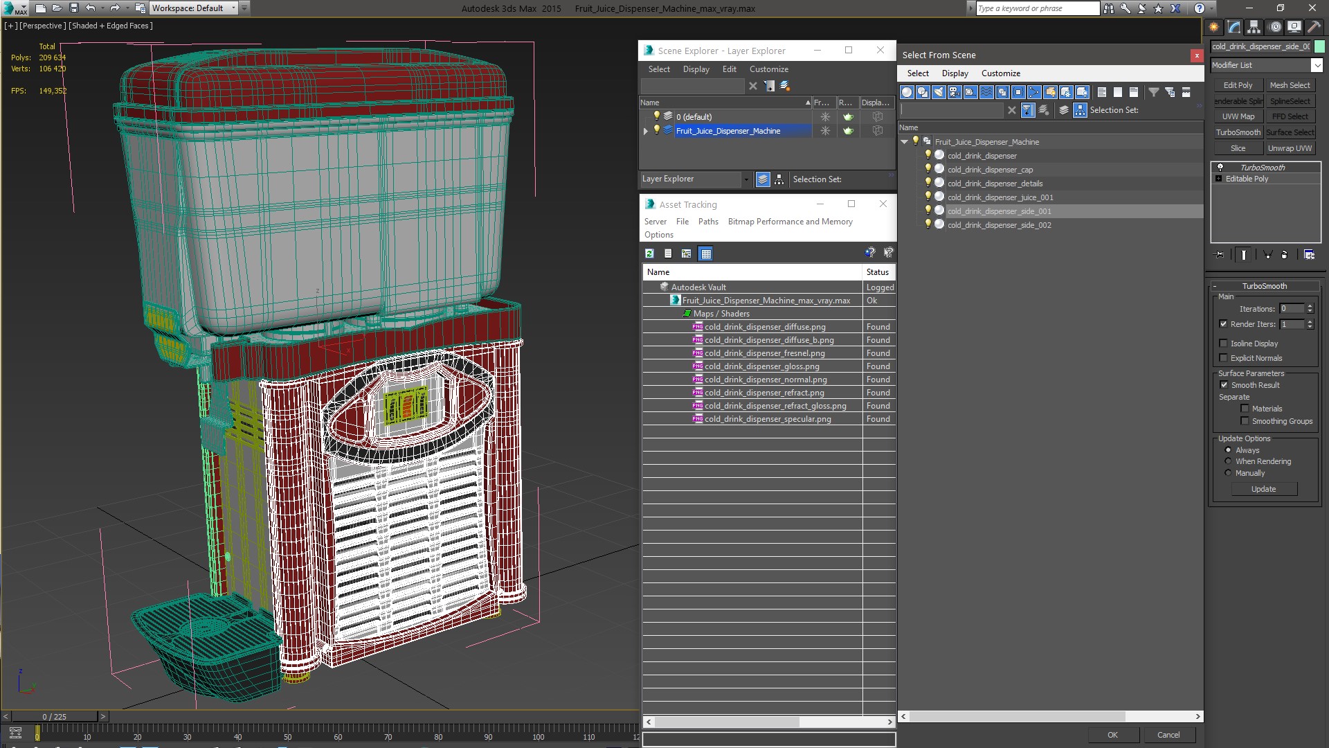 Fruit Juice Dispenser Machine 3D model