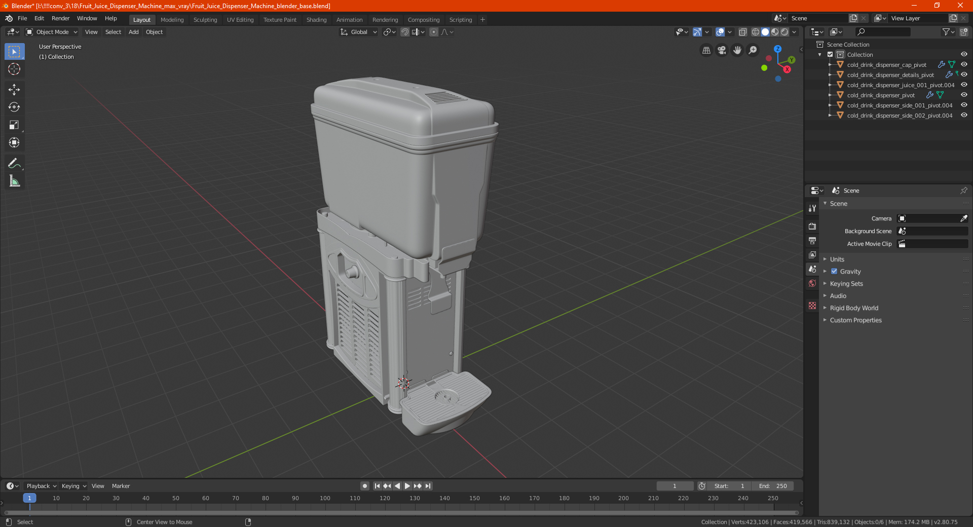 Fruit Juice Dispenser Machine 3D model