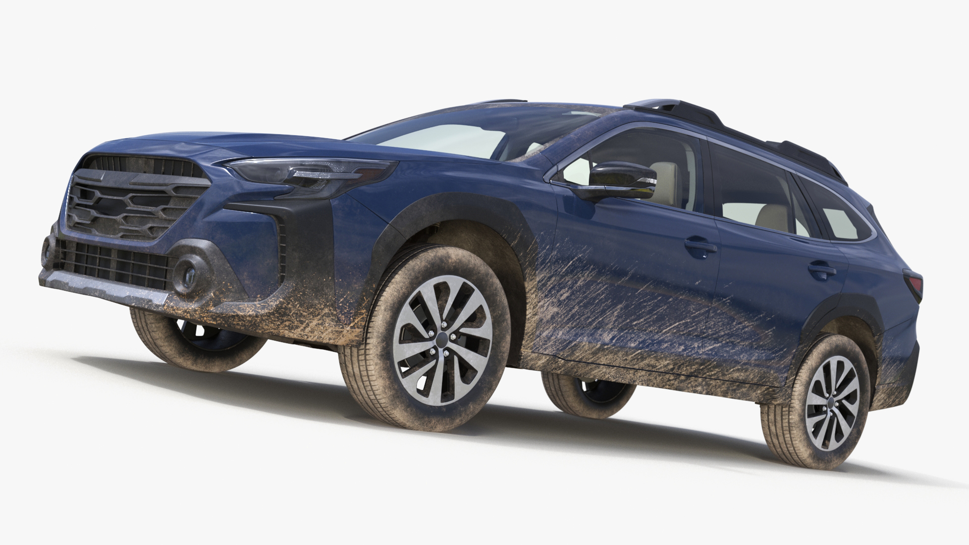 3D model City Crossover SUV Blue Dirty Simplified