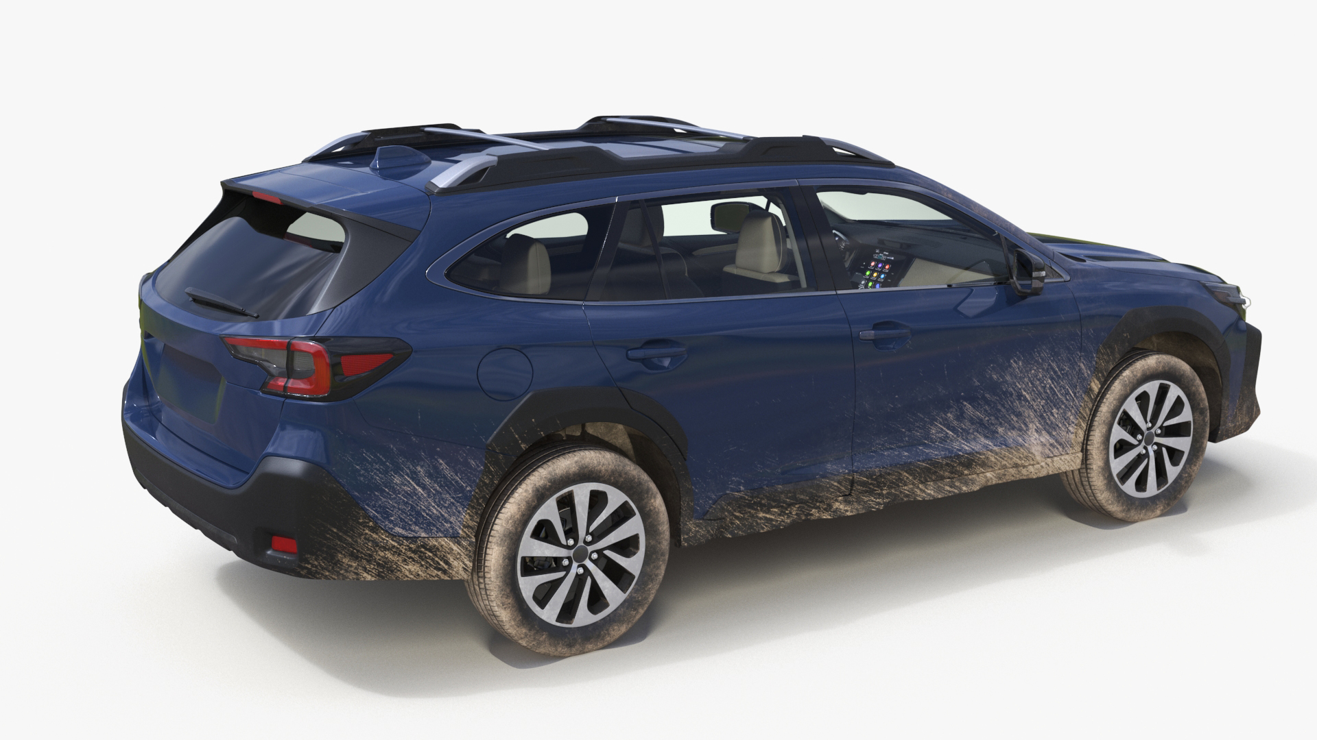 3D model City Crossover SUV Blue Dirty Simplified