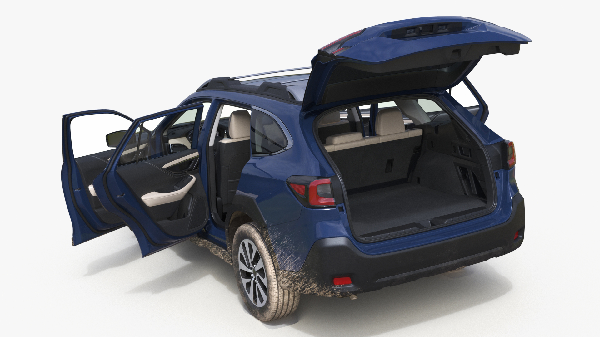 3D model City Crossover SUV Blue Dirty Simplified