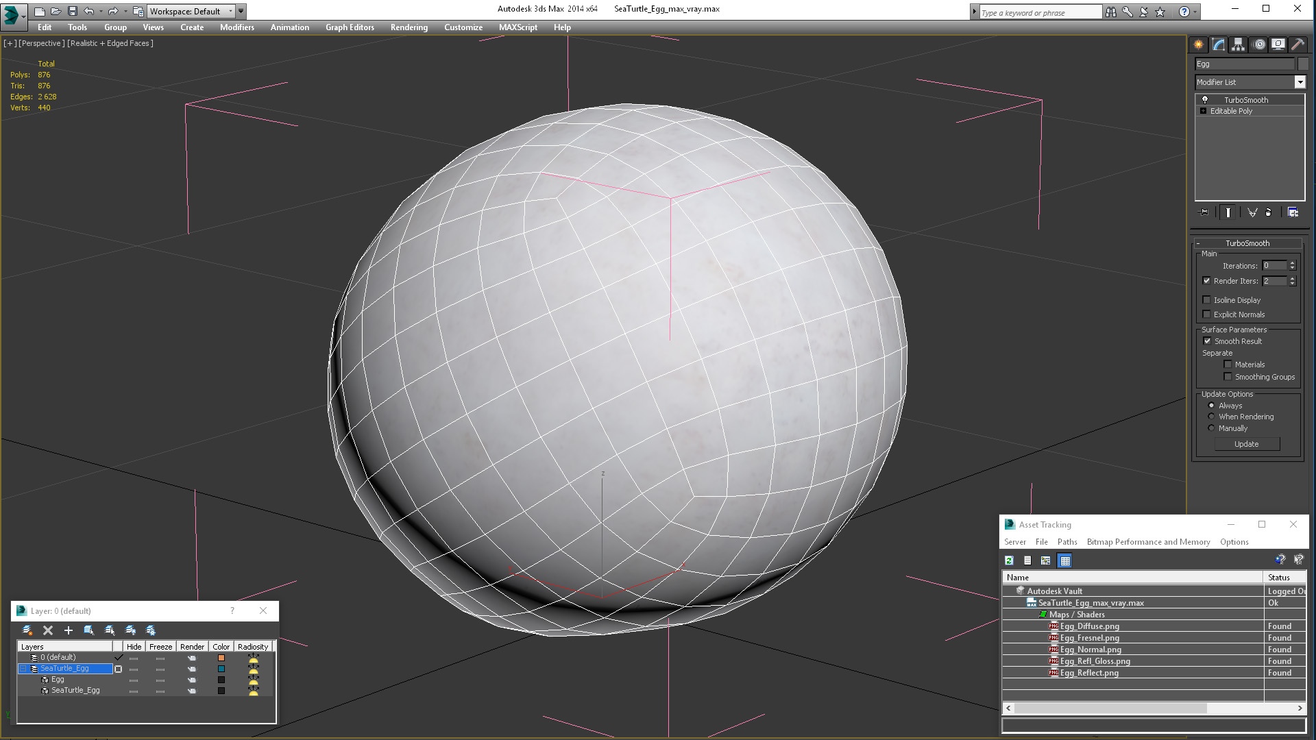 3D SeaTurtle Egg model