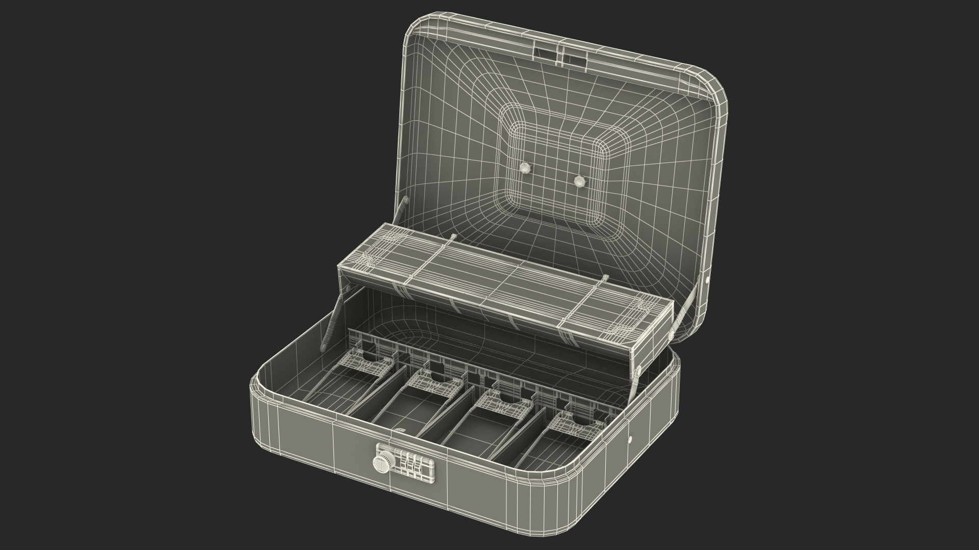 3D Cash Box Black Rigged