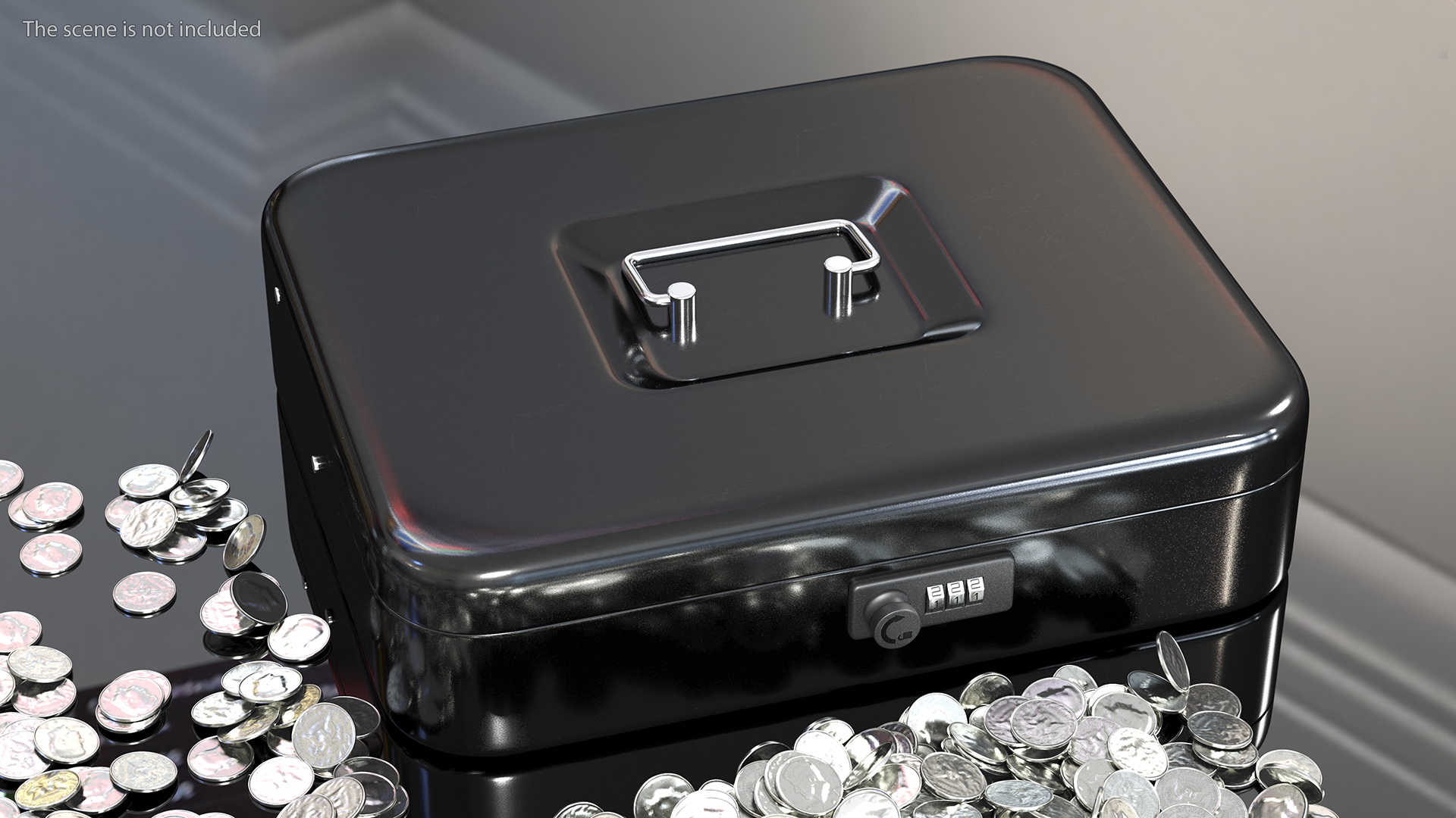 3D Cash Box Black Rigged