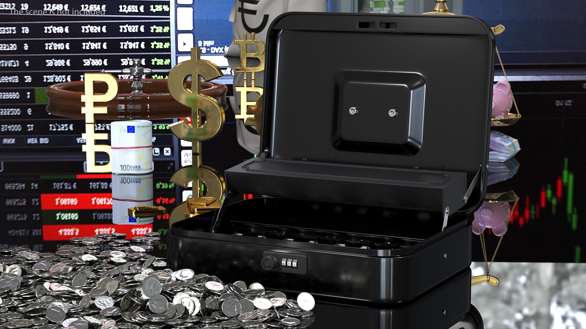 3D Cash Box Black Rigged