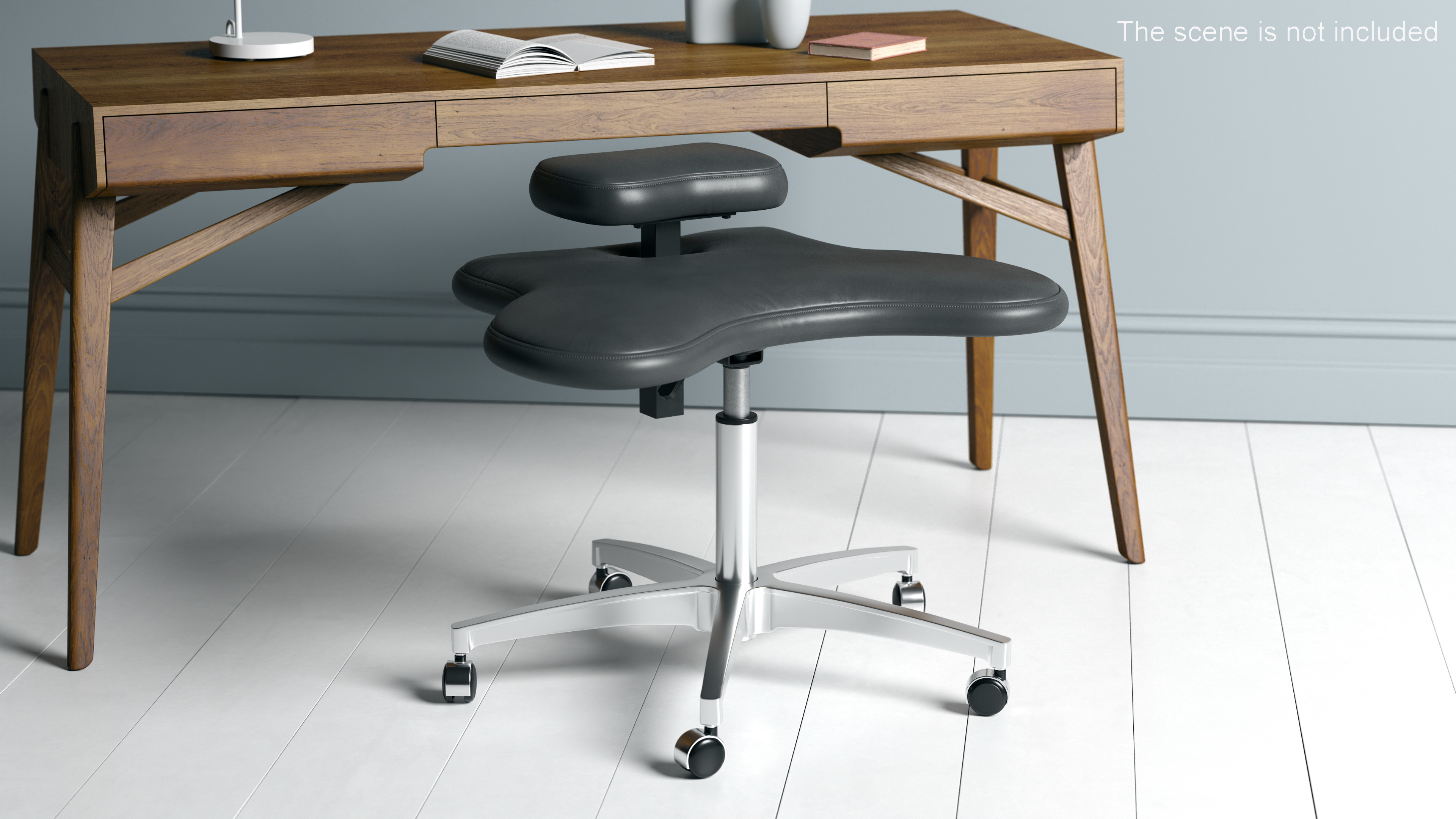 Cross Legged Office Chair with Wheels 3D