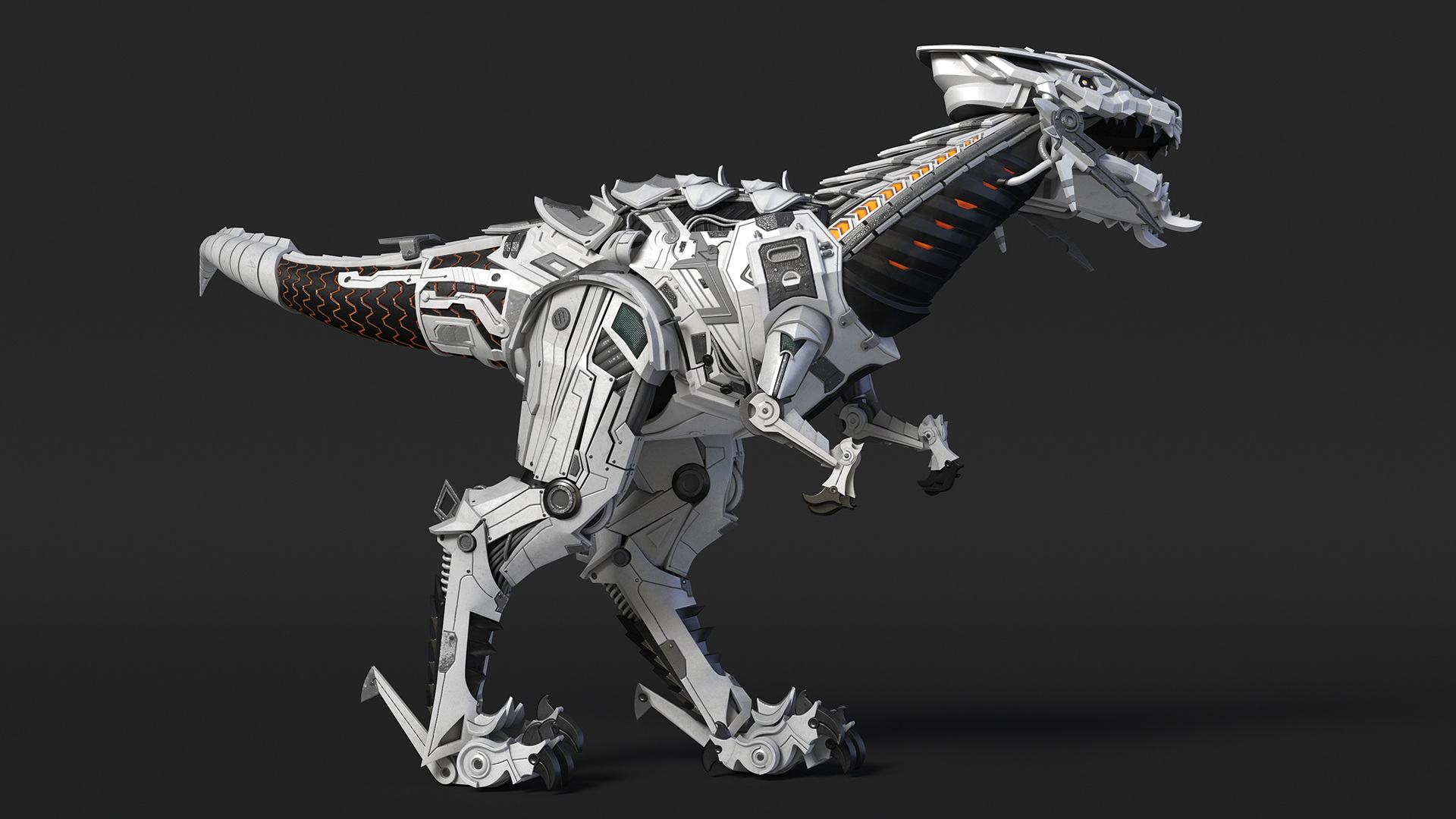 3D Robotic T-Rex Walking Pose