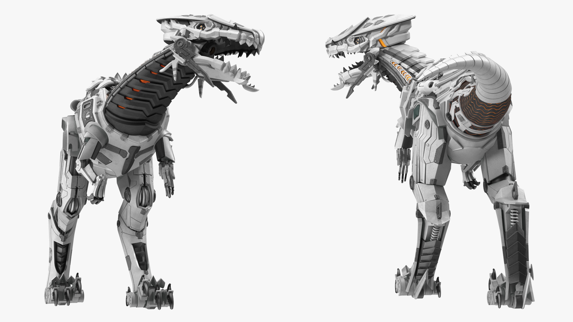 3D Robotic T-Rex Walking Pose