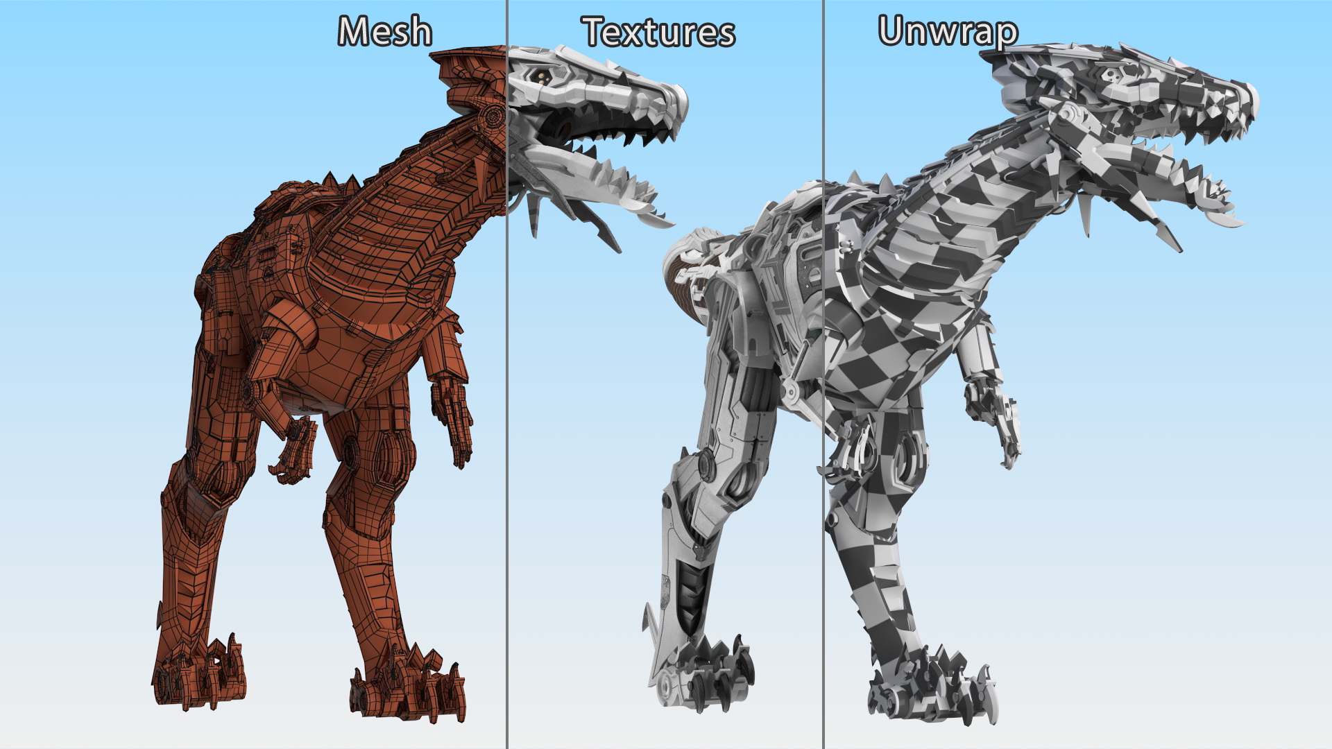 3D Robotic T-Rex Walking Pose