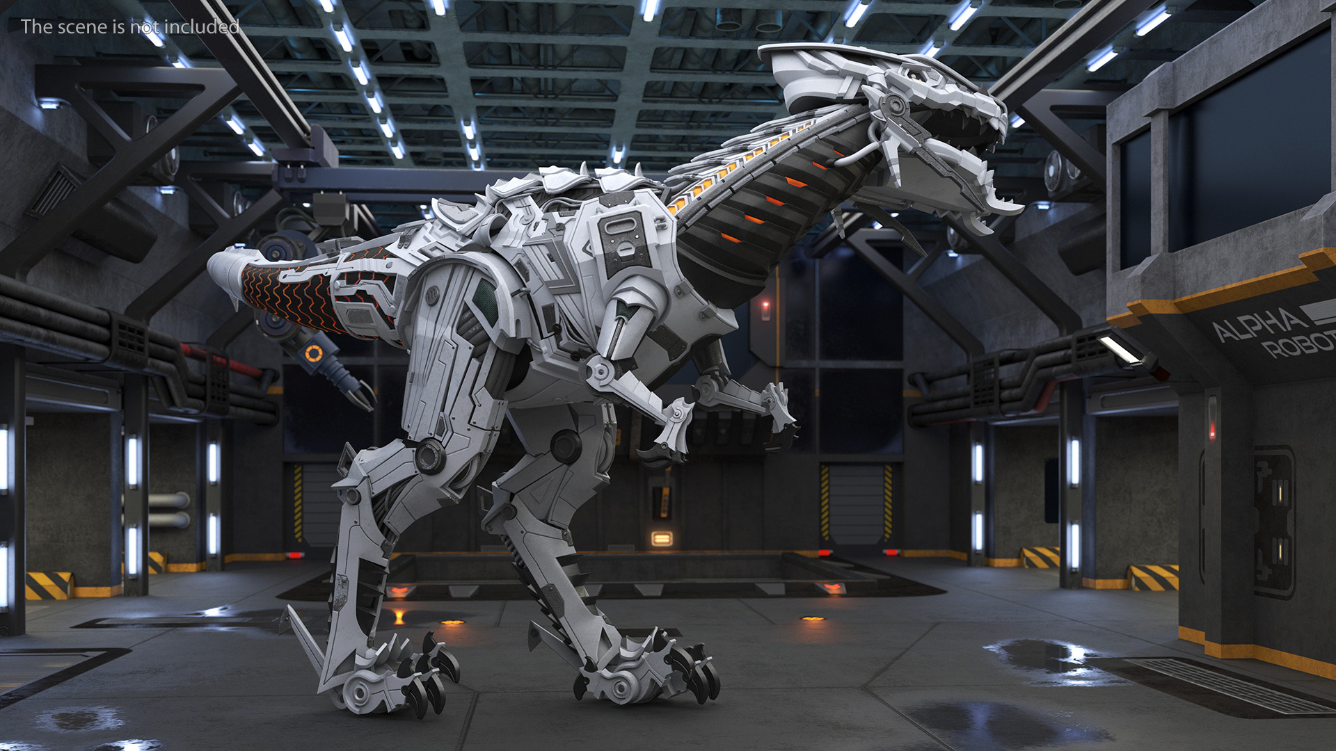 3D Robotic T-Rex Walking Pose