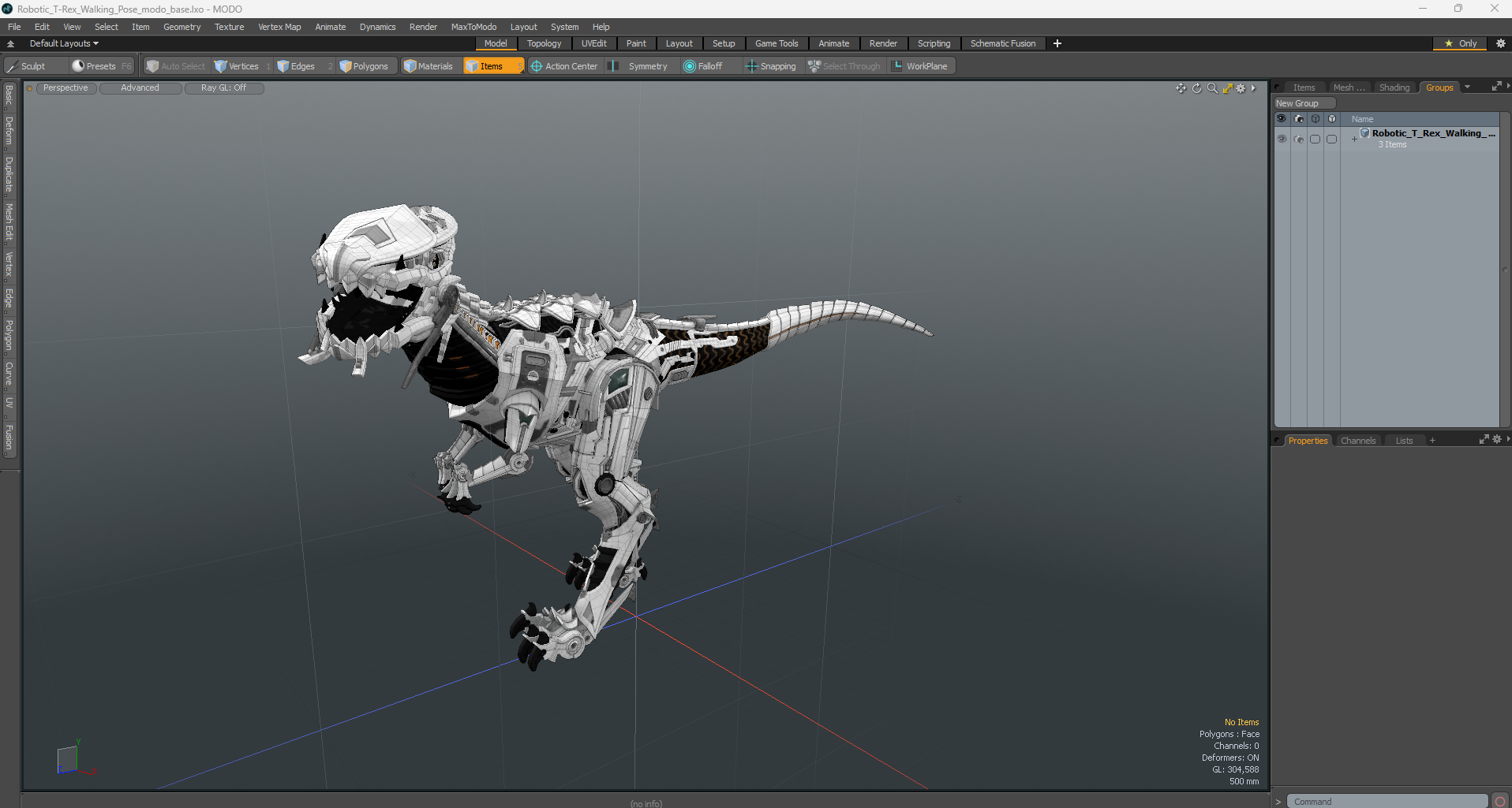 3D Robotic T-Rex Walking Pose