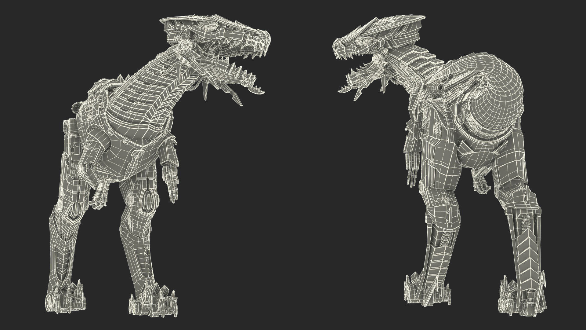 3D Robotic T-Rex Walking Pose