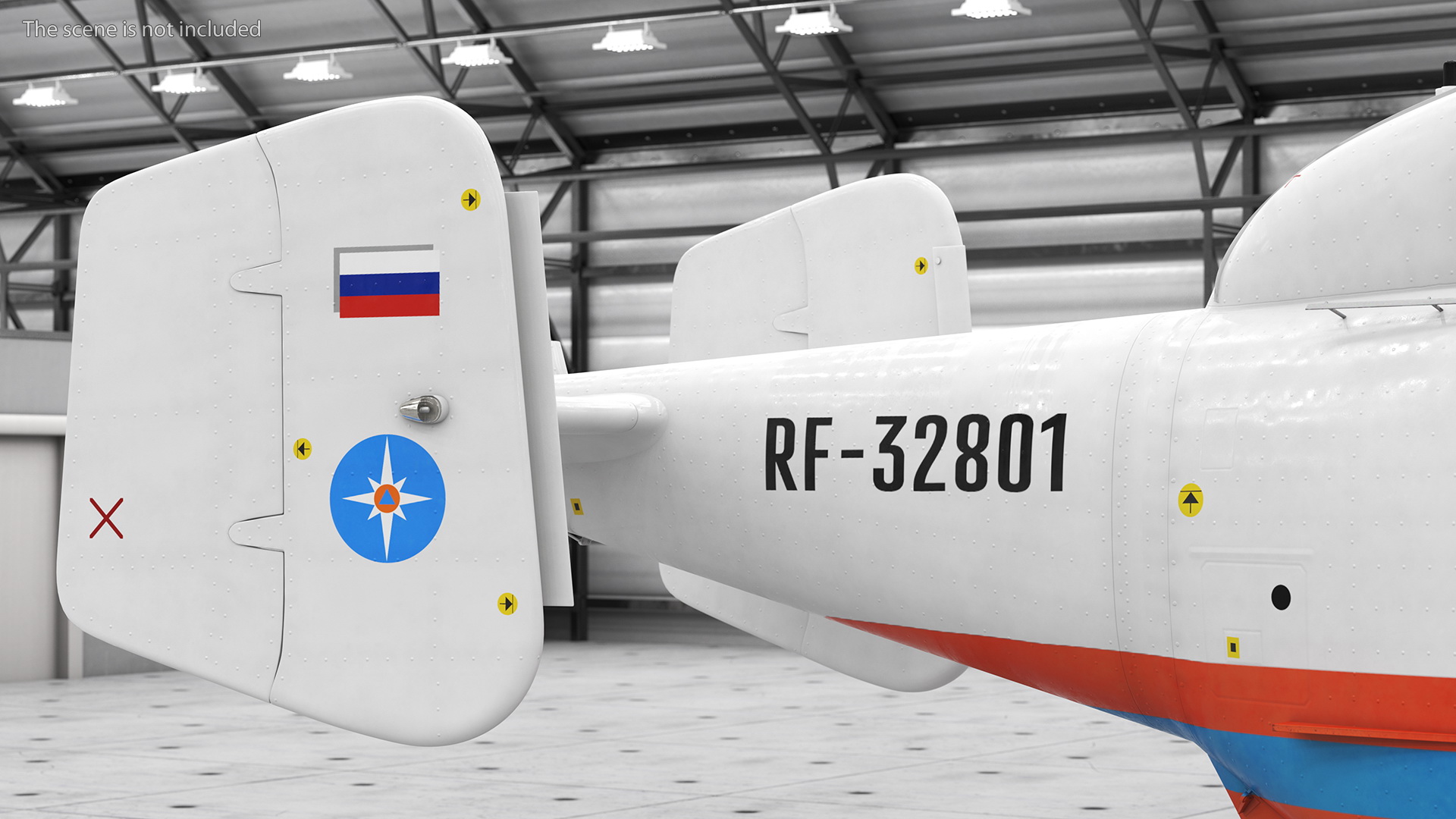 3D Kamov KA32 Russia EMERCOM Helicopter Rigged model