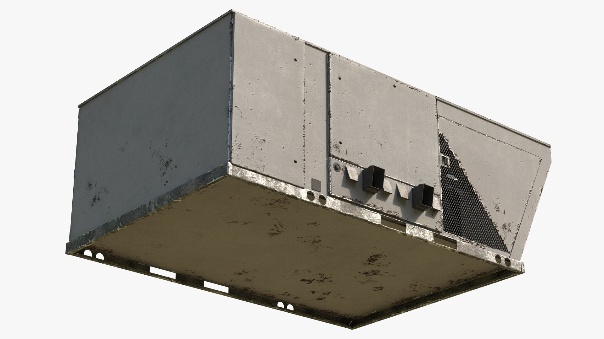 Industrial Rooftop Air Conditioning System Rusted 3D model