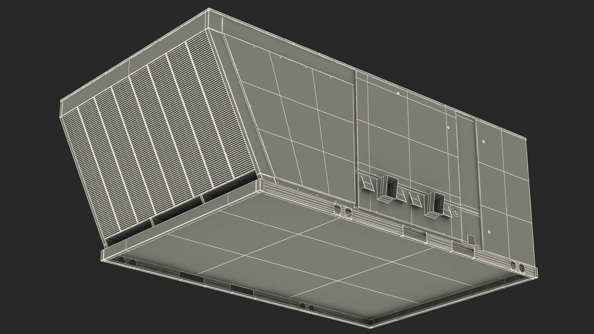 Industrial Rooftop Air Conditioning System Rusted 3D model