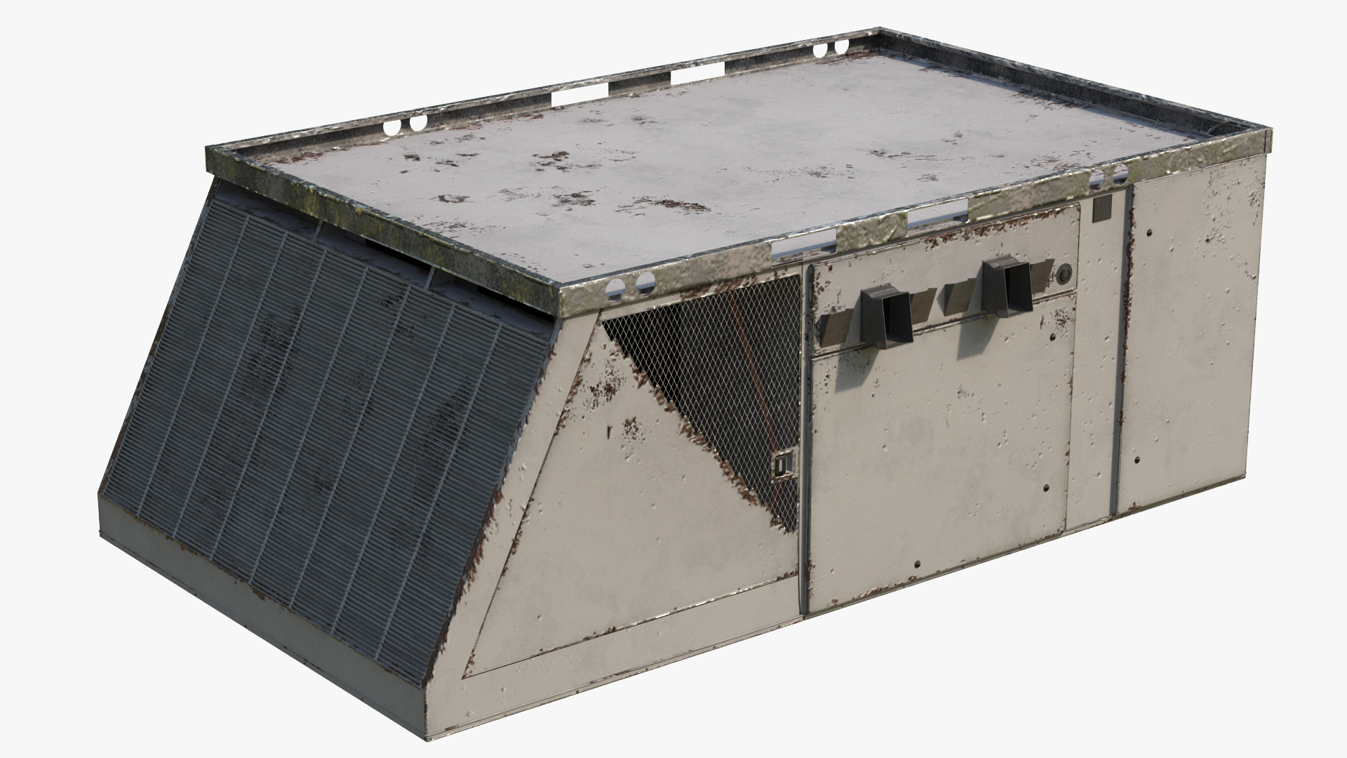 Industrial Rooftop Air Conditioning System Rusted 3D model