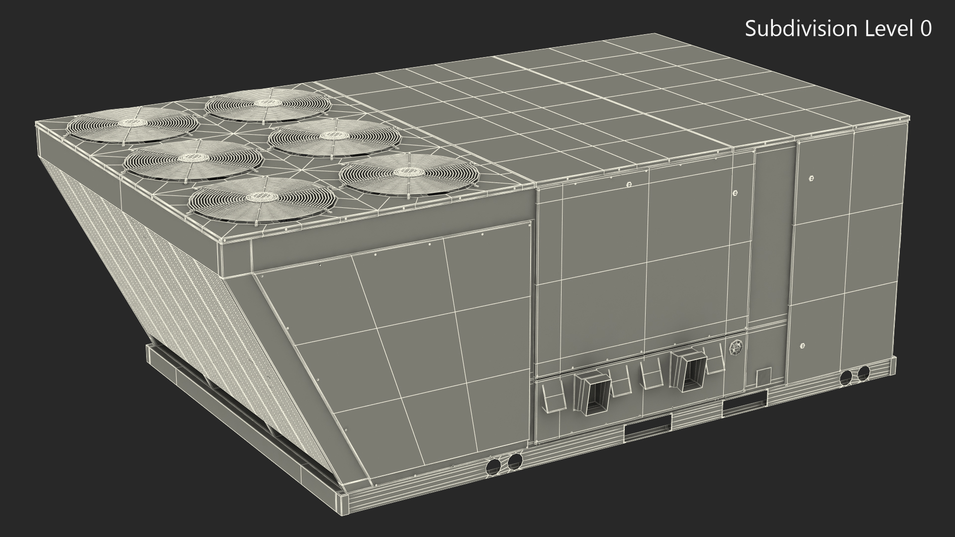 Industrial Rooftop Air Conditioning System Rusted 3D model