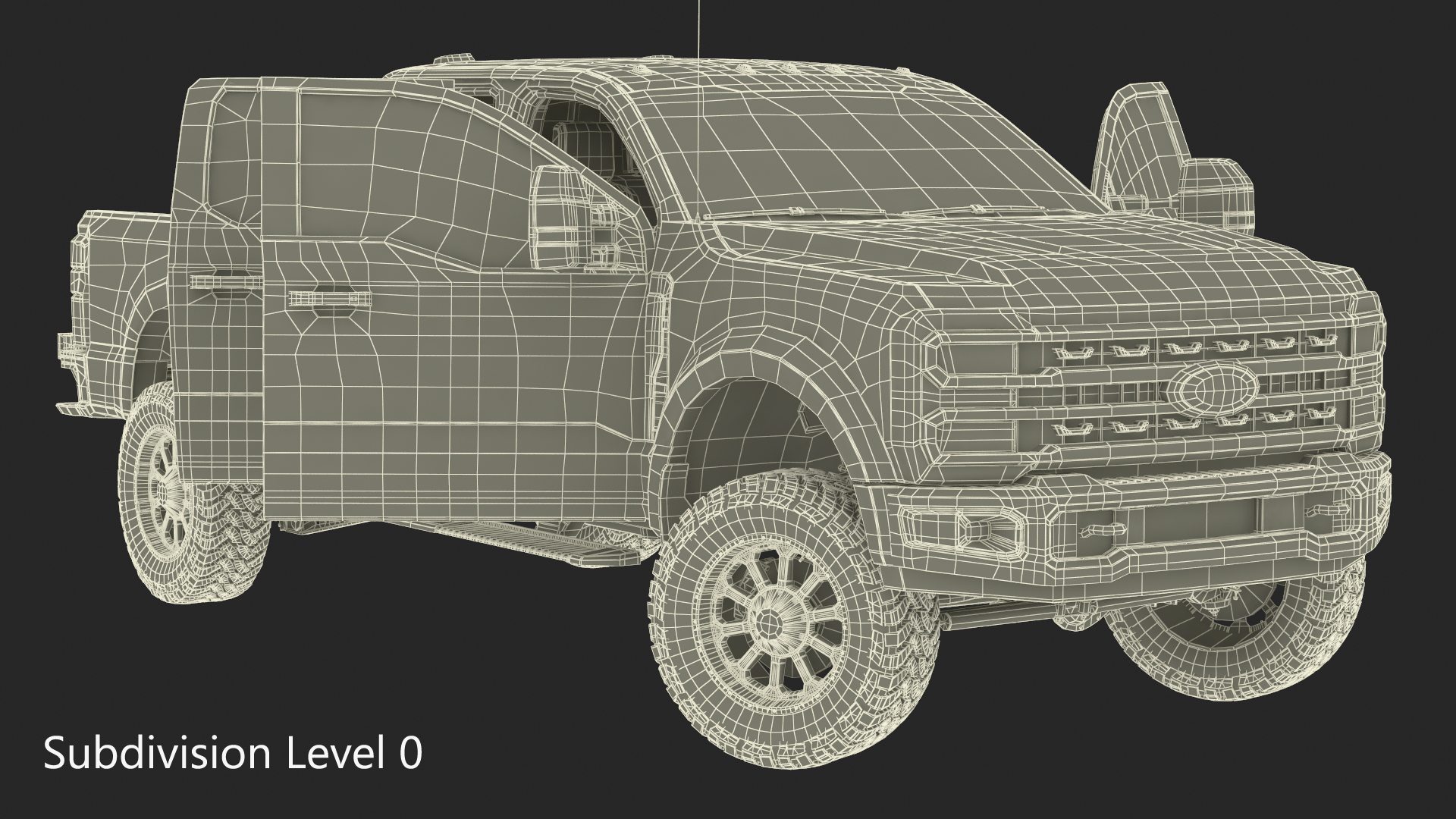 3D Ford Super Duty F-550 2023 Lift Kit Red Rigged