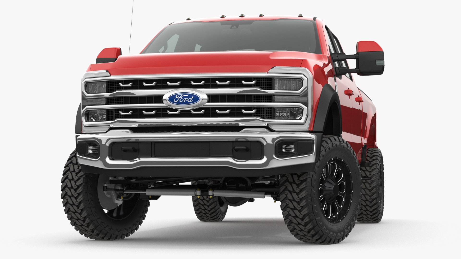 3D Ford Super Duty F-550 2023 Lift Kit Red Rigged