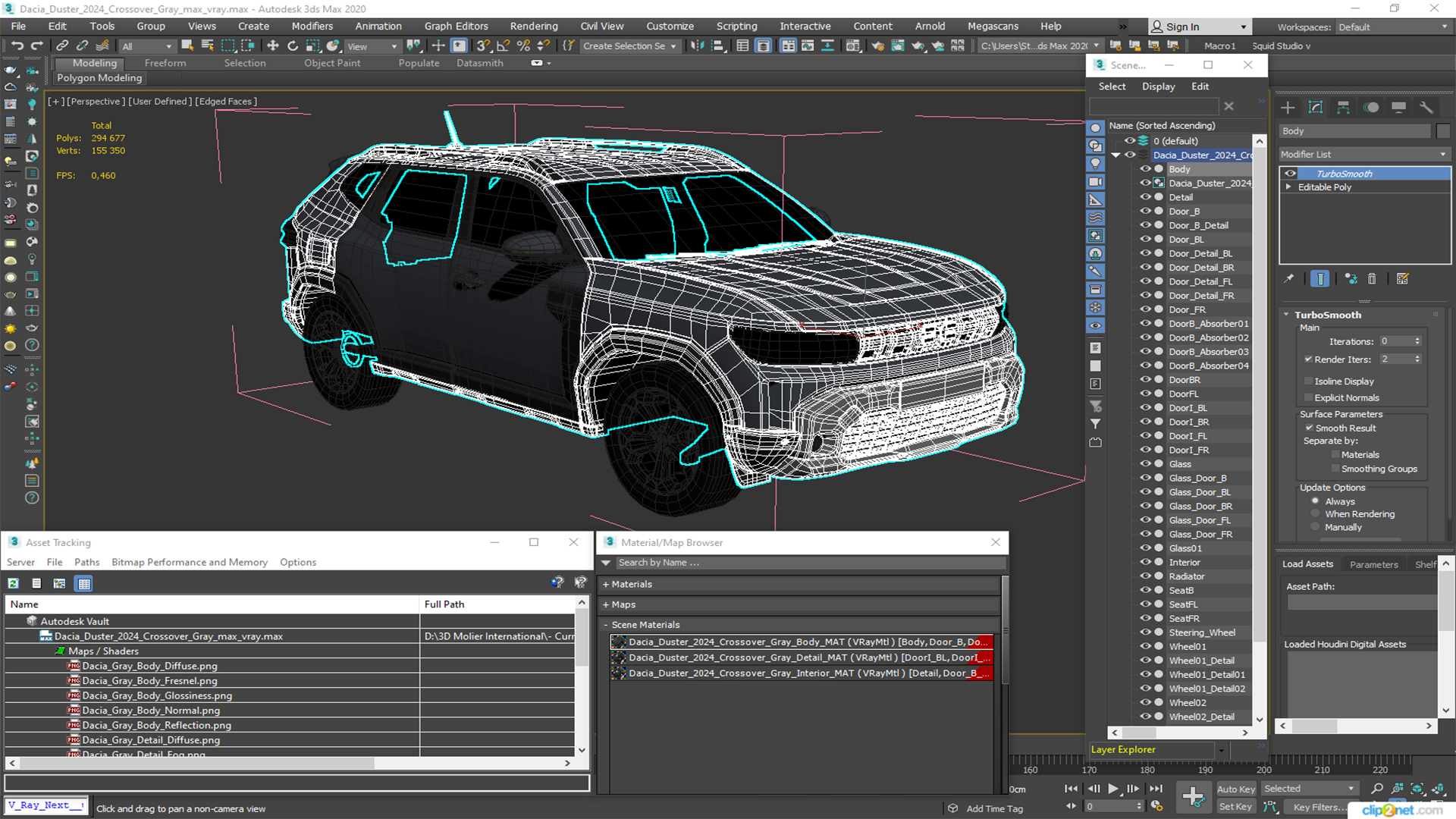 Dacia Duster 2024 Crossover Gray 3D