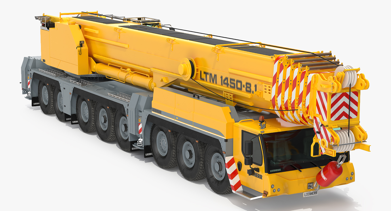 3D Liebherr LTM 1450 Mobile Crane Rigged for Maya