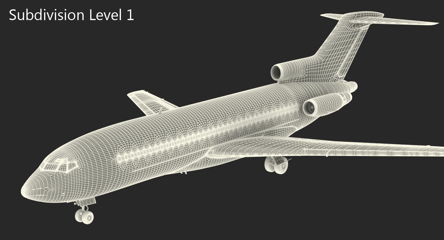 Boeing 727 100 Generic Rigged 3D model