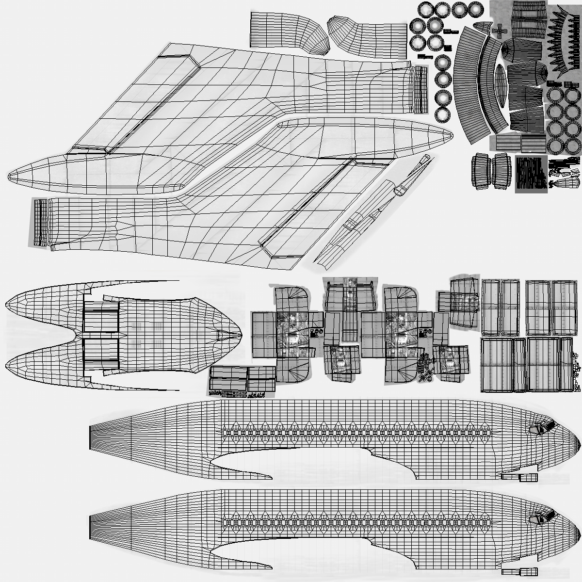 Boeing 727 100 Generic Rigged 3D model