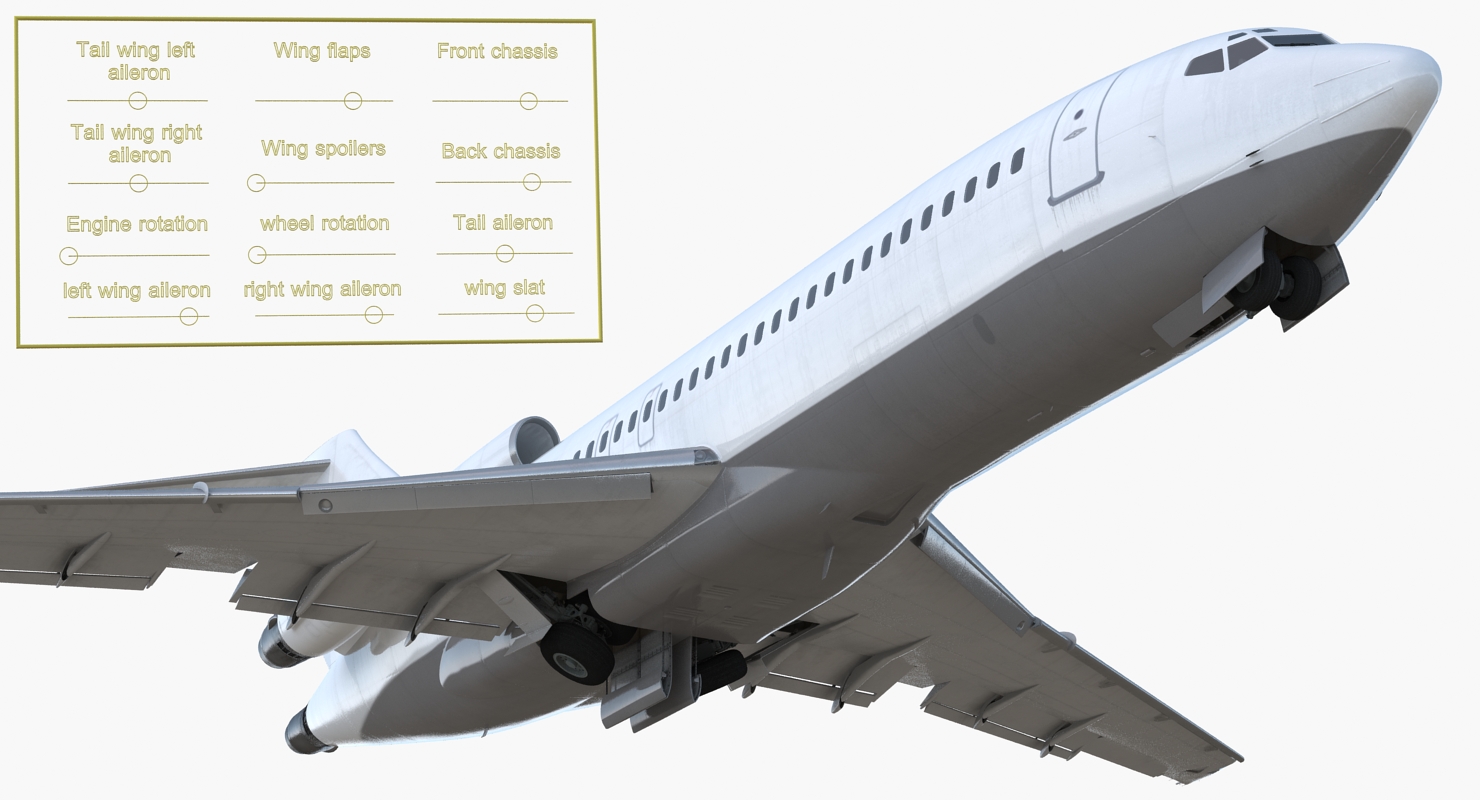 Boeing 727 100 Generic Rigged 3D model