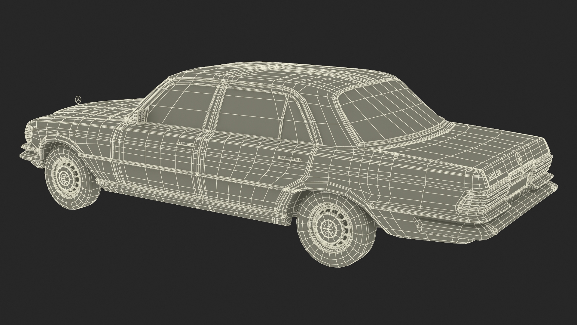 Classic Mercedes Benz 350 SE White 3D model