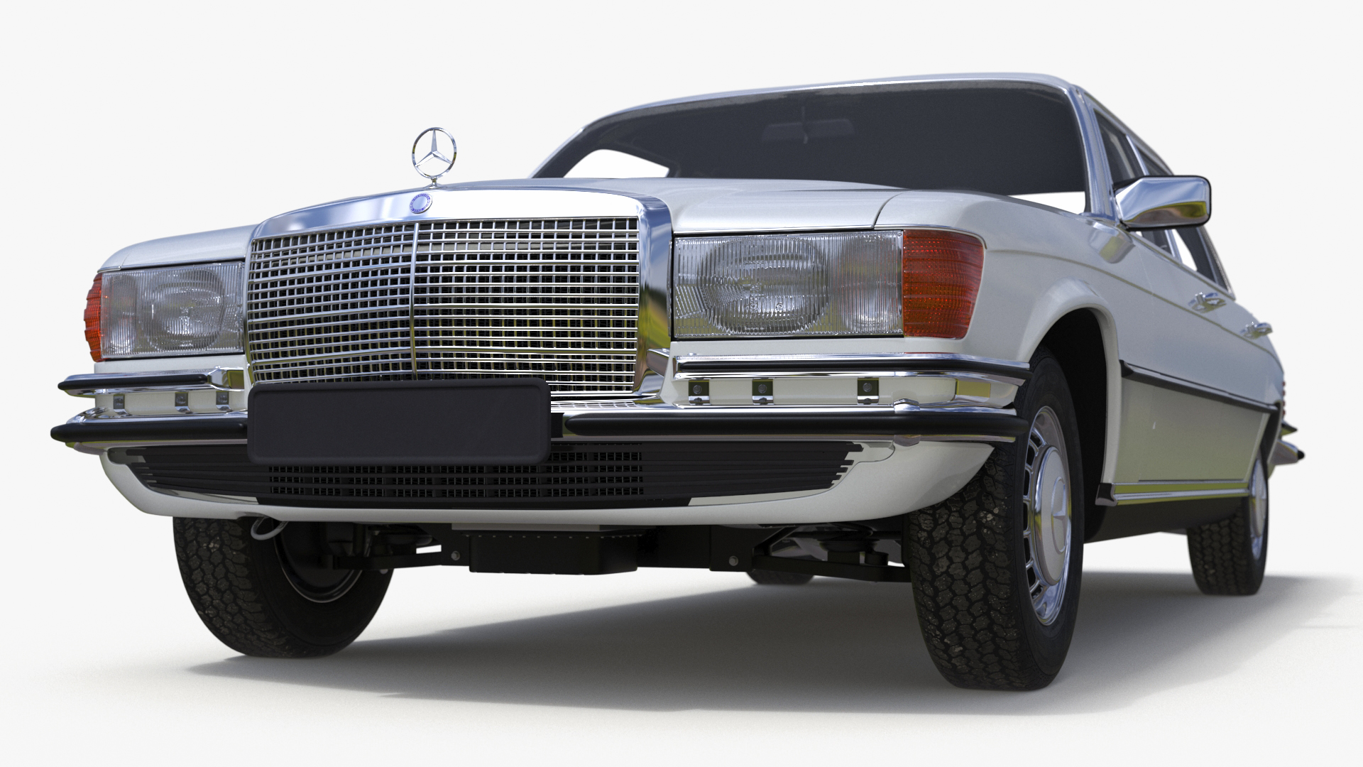 Classic Mercedes Benz 350 SE White 3D model