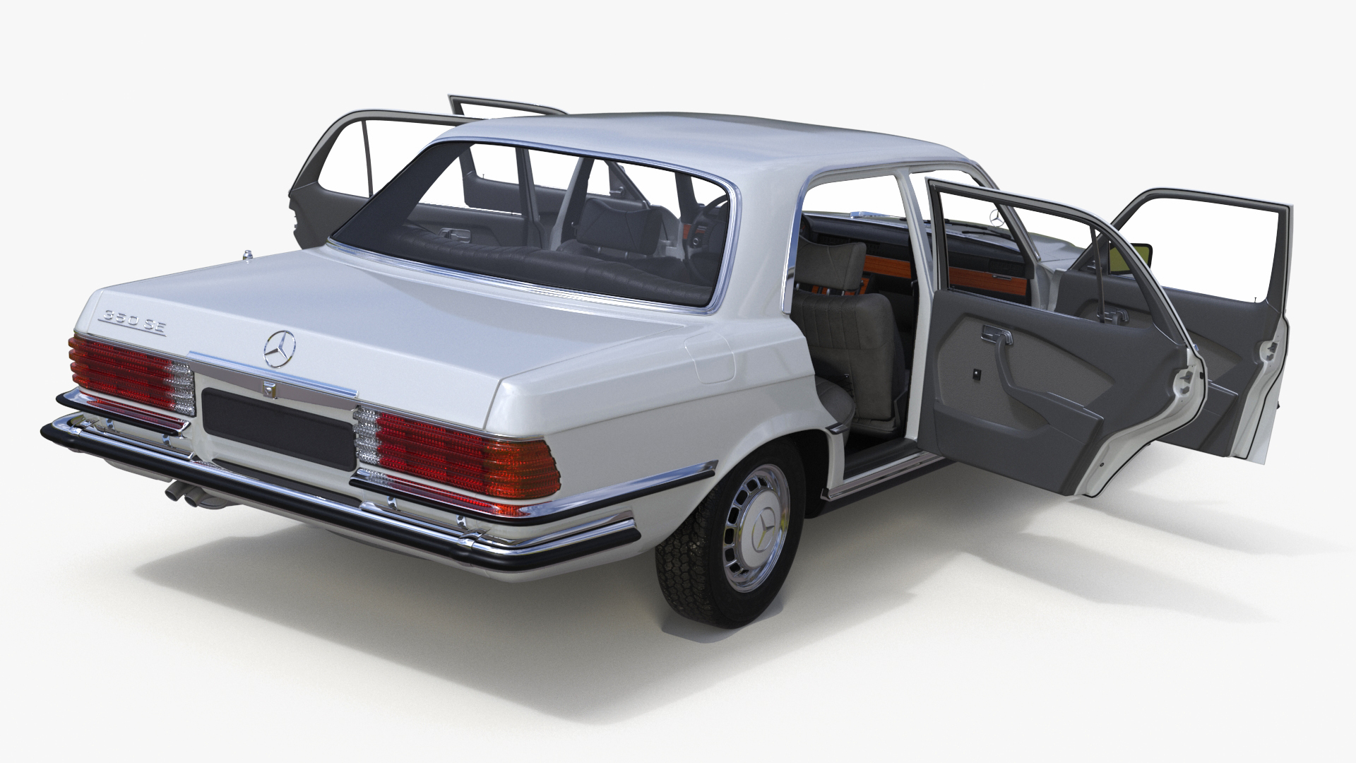 Classic Mercedes Benz 350 SE White 3D model