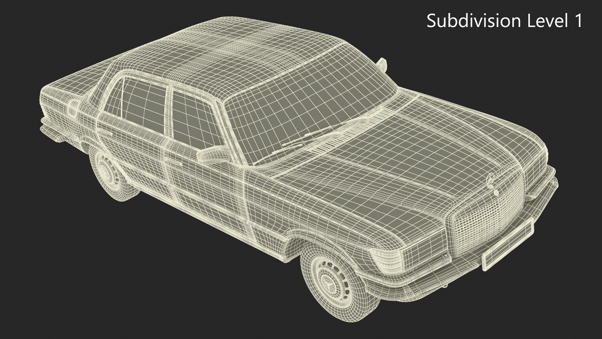 Classic Mercedes Benz 350 SE White 3D model