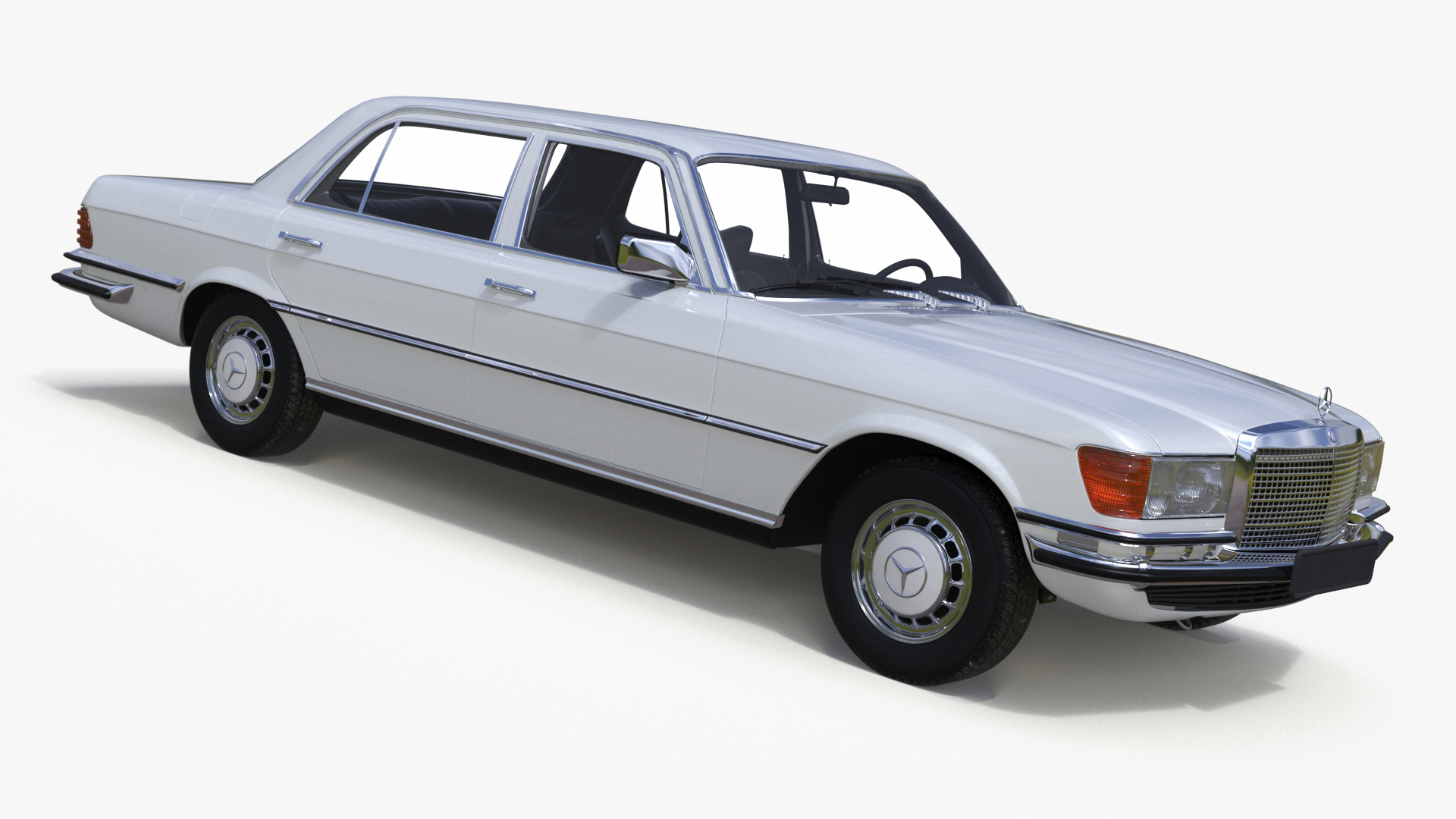 Classic Mercedes Benz 350 SE White 3D model