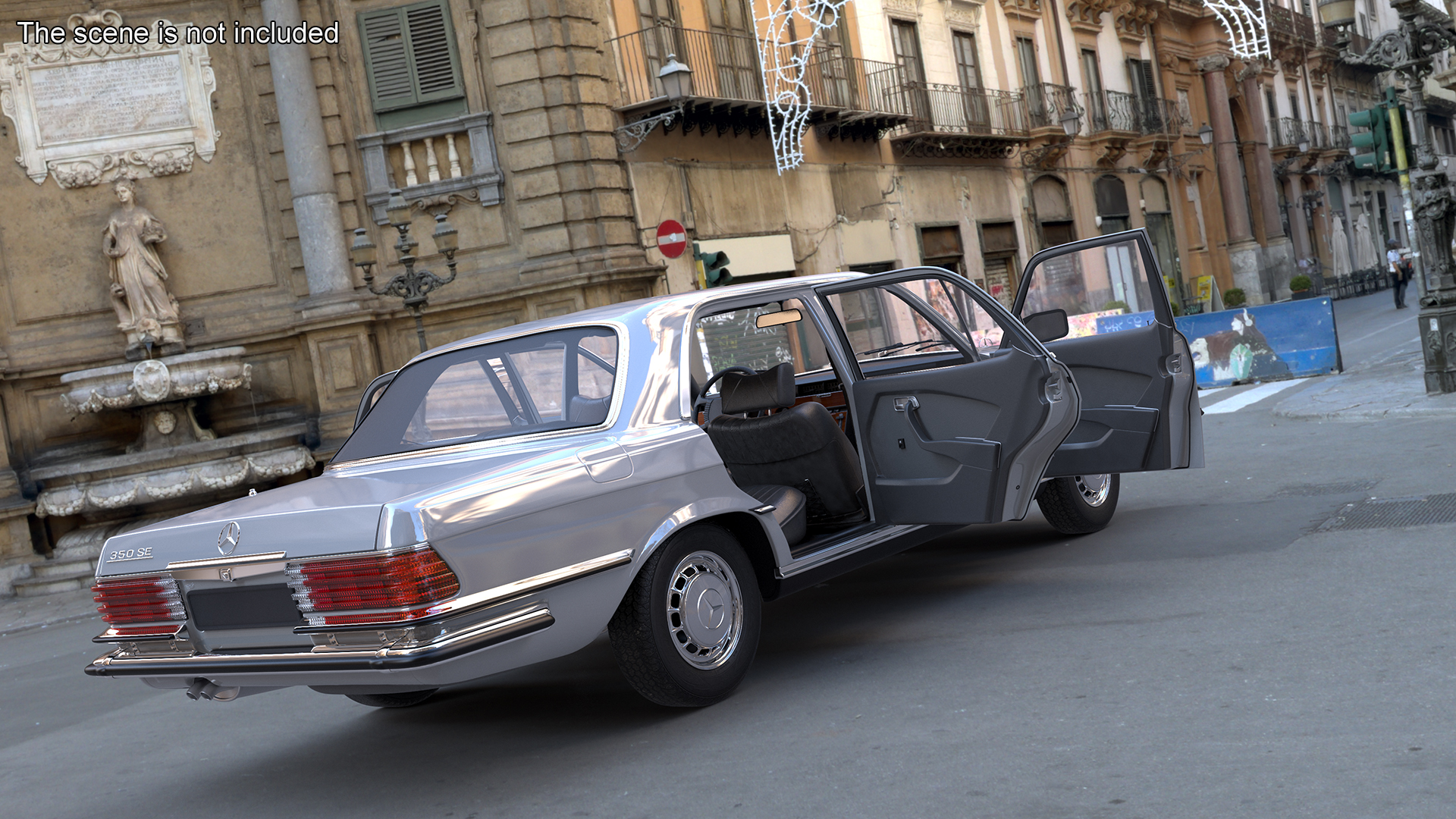 Classic Mercedes Benz 350 SE White 3D model