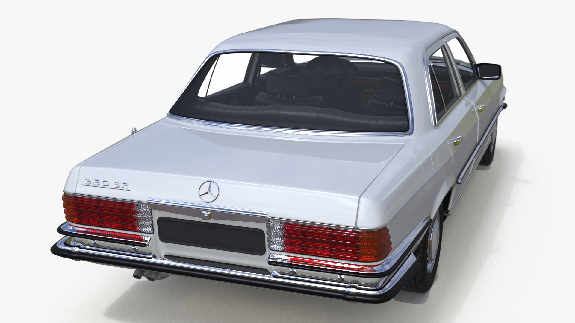 Classic Mercedes Benz 350 SE White 3D model