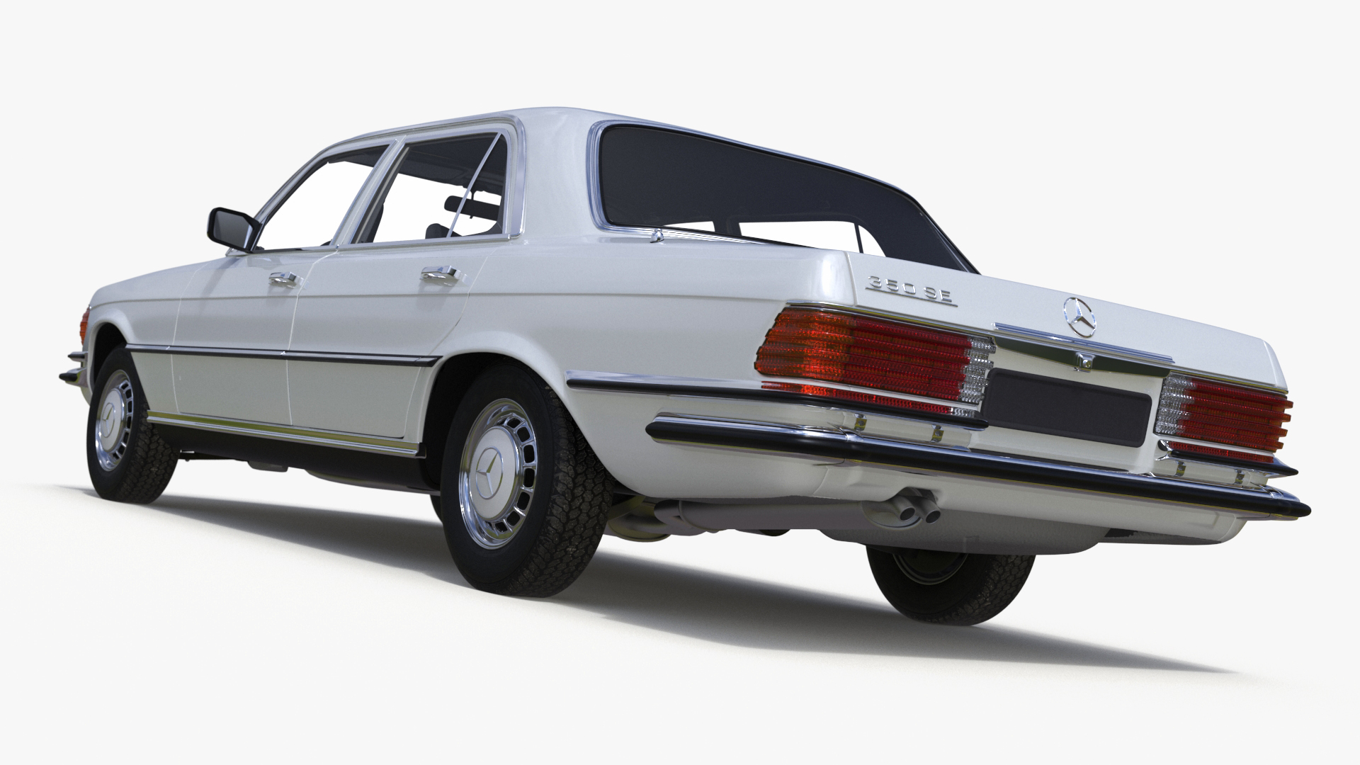 Classic Mercedes Benz 350 SE White 3D model