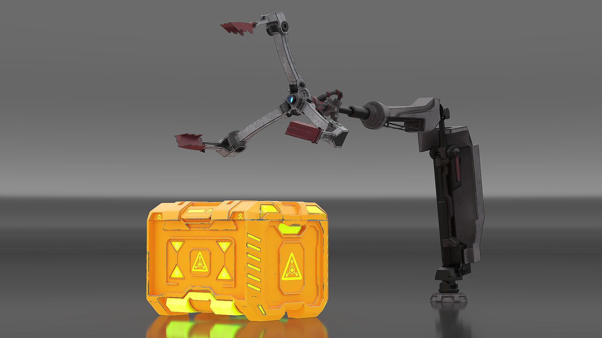 3D Futuristic Robotic Arm with Cargo model