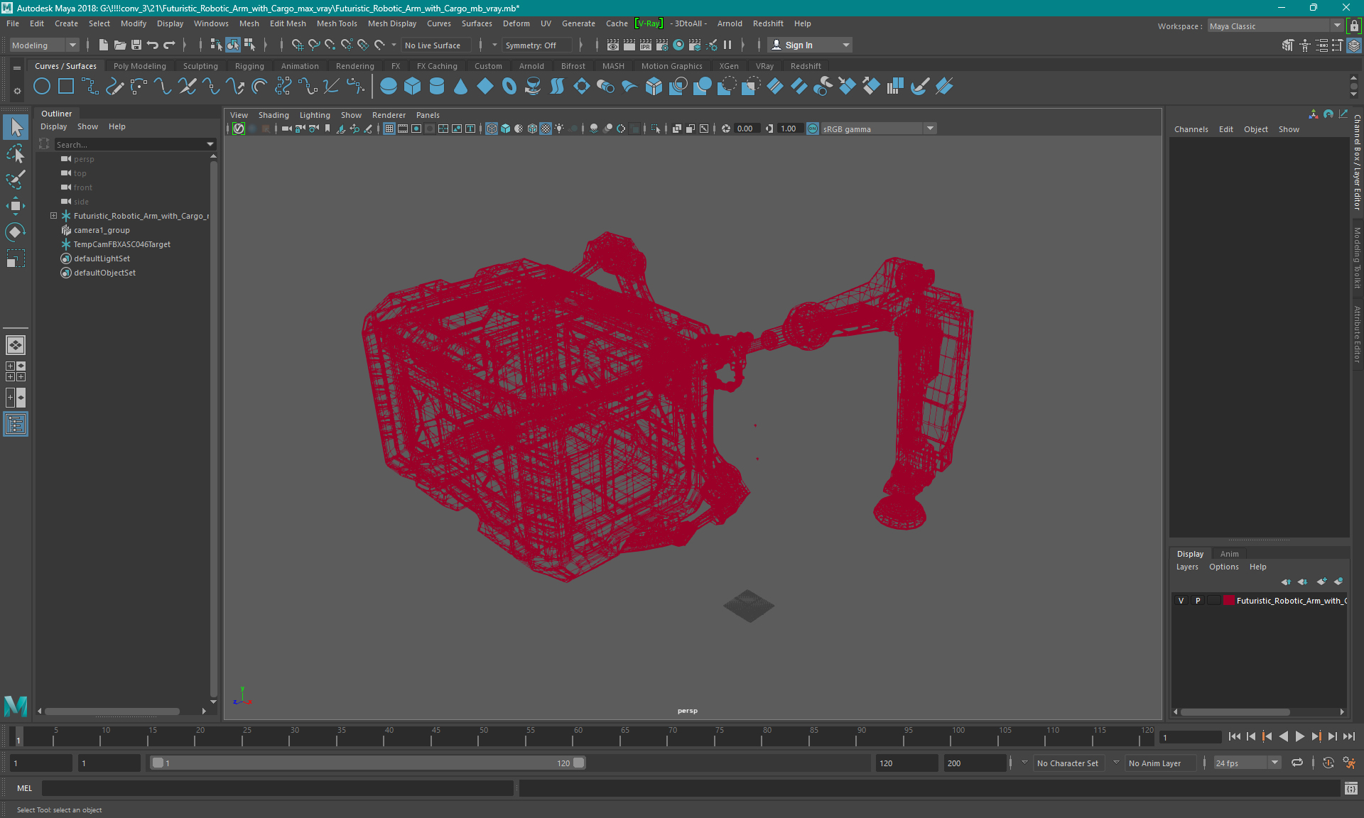 3D Futuristic Robotic Arm with Cargo model