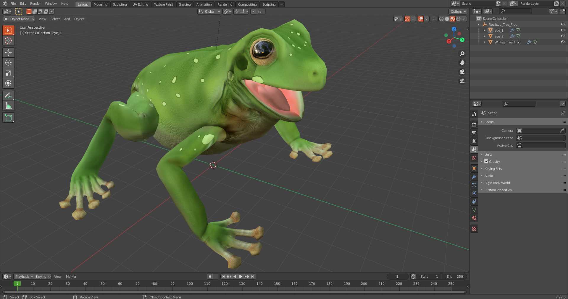 Realistic Tree Frog 3D model