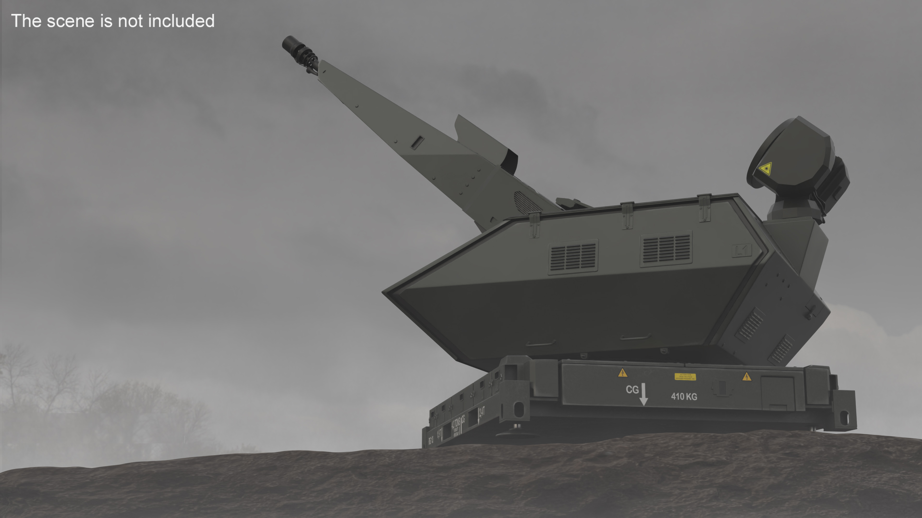 Barrel Skynex Air Defense System Green Rigged for Cinema 4D 3D model