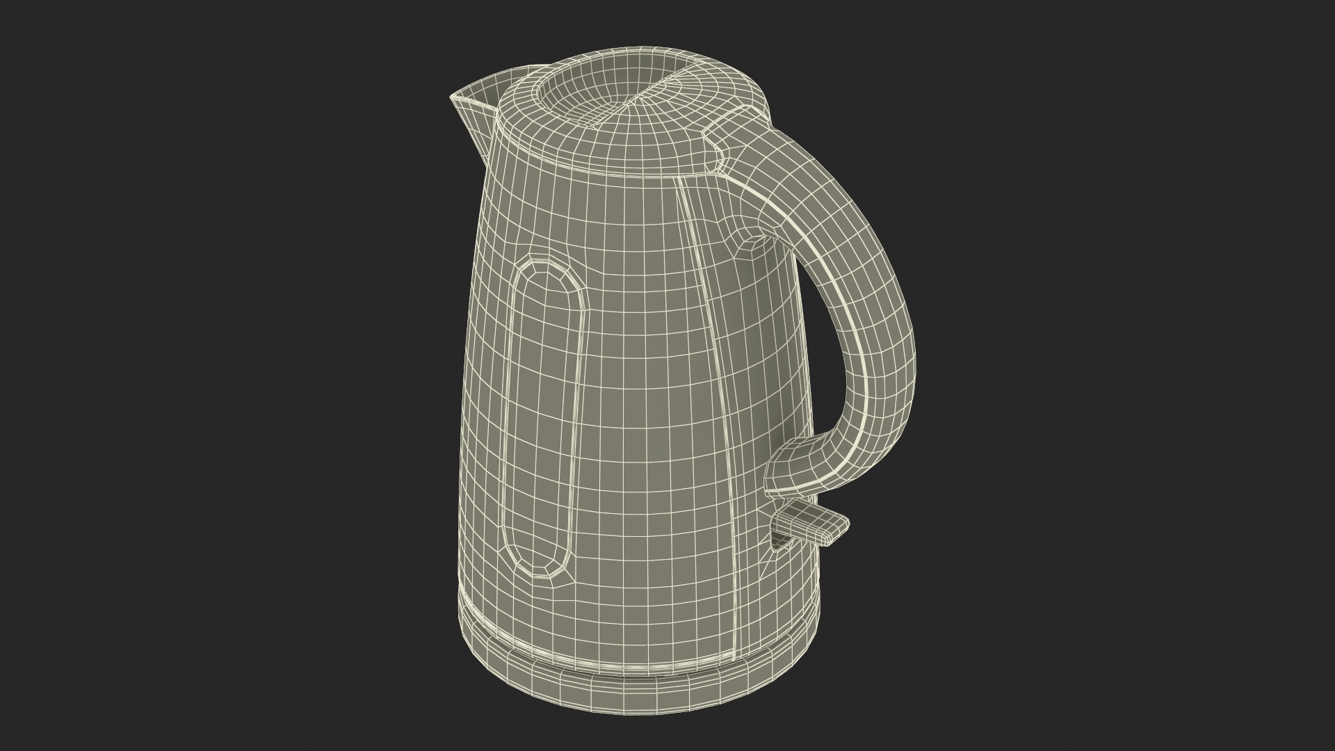 Plastic Electric Kettle with Water 3D model